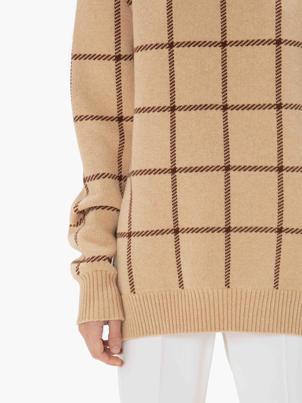 check-print merino jumper - 5