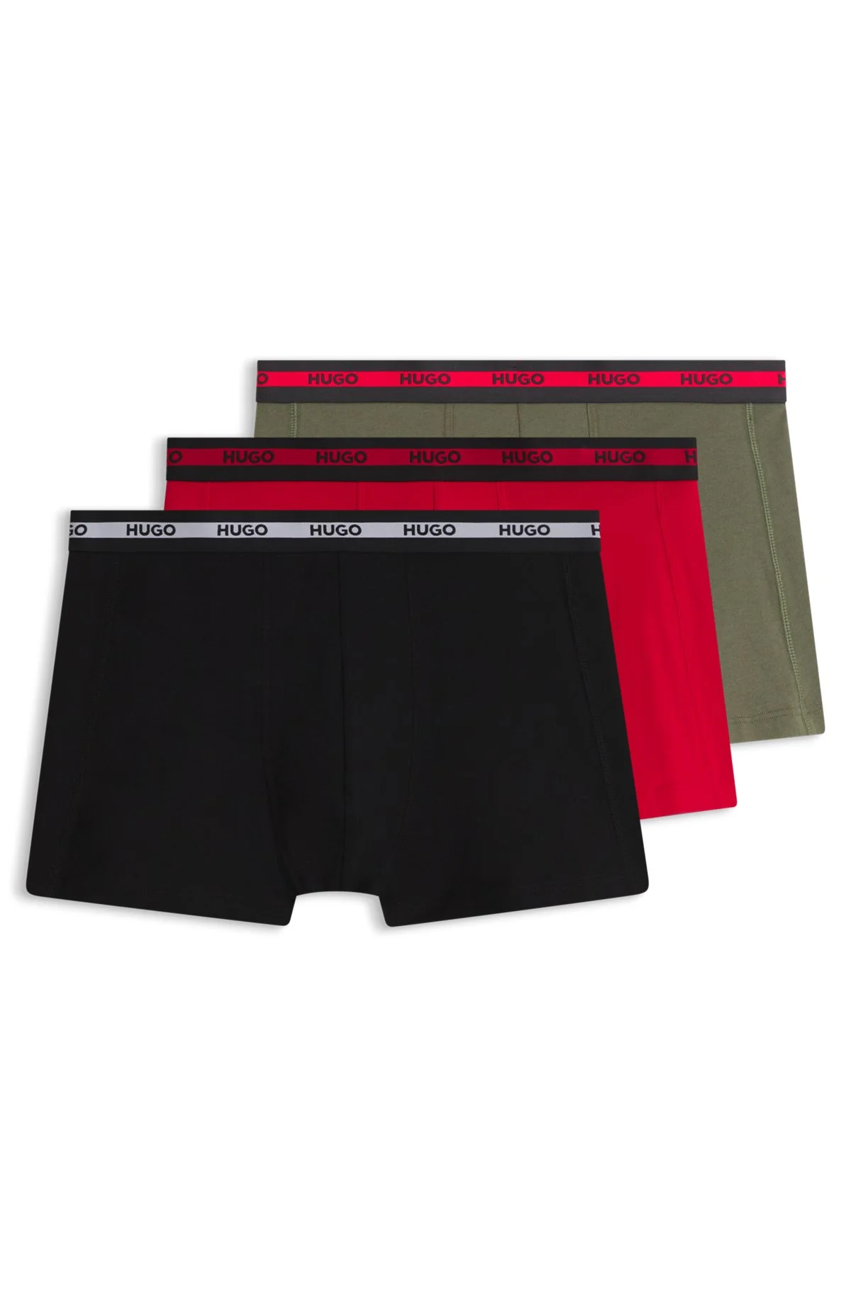 THREE-PACK OF STRETCH-COTTON TRUNKS WITH LOGO WAISTBANDS - 1