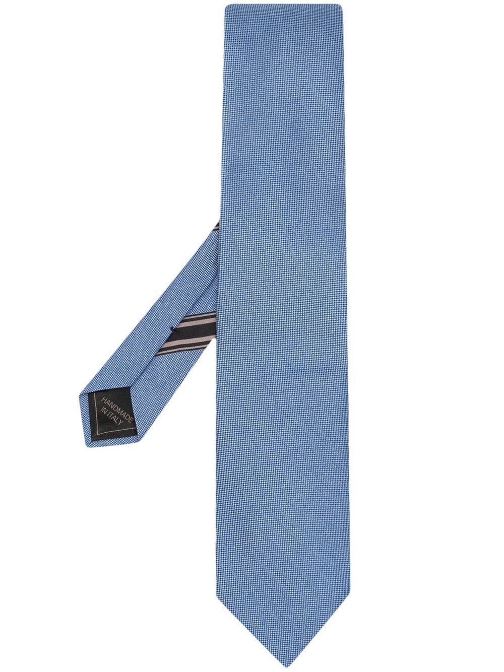 micro-print silk tie - 1