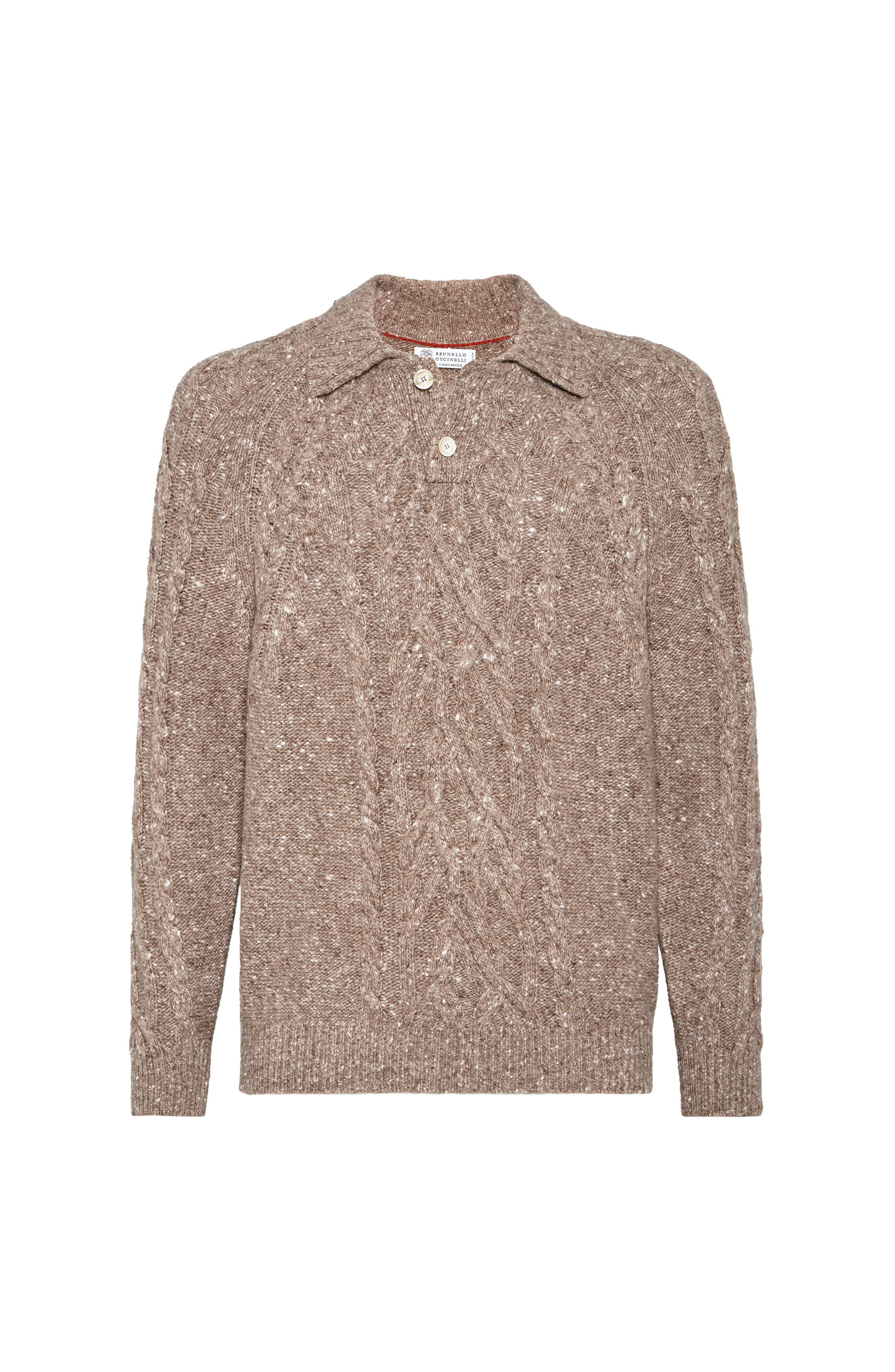 Brunello Cucinelli Cable knit polo shirt in Hazelnut at Nordstrom - 1