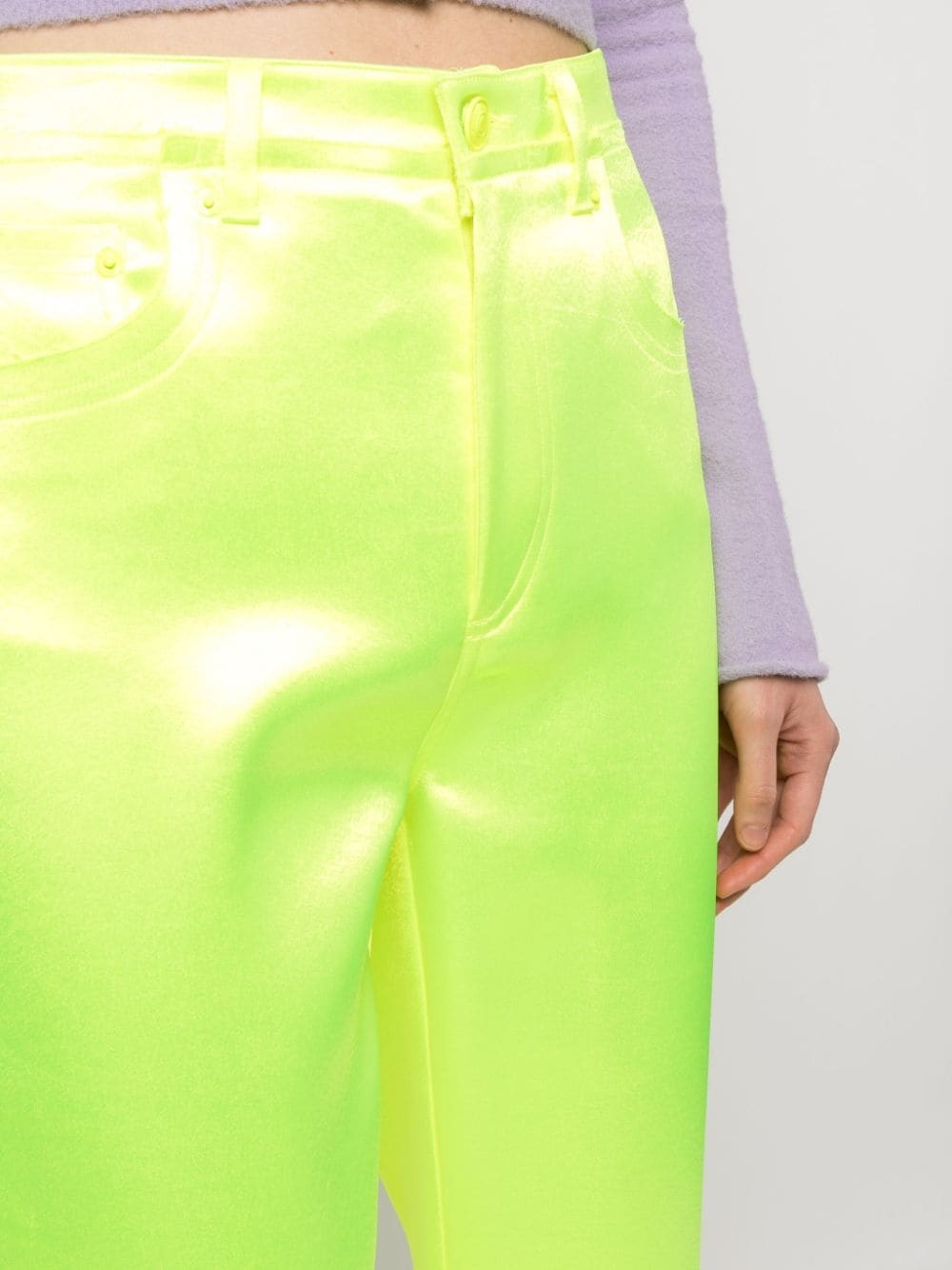 technical duchess satin trousers - 5