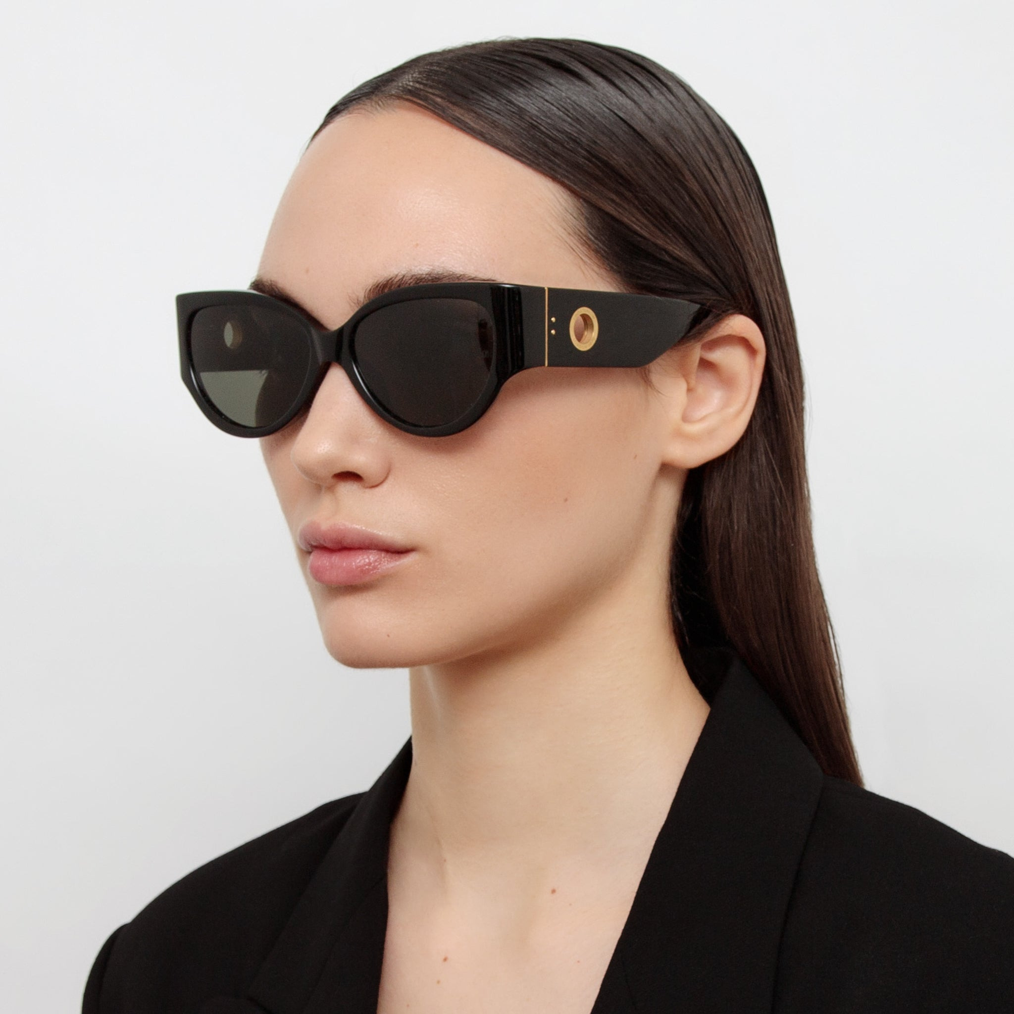 CONNIE CAT EYE SUNGLASSES IN BLACK - 2
