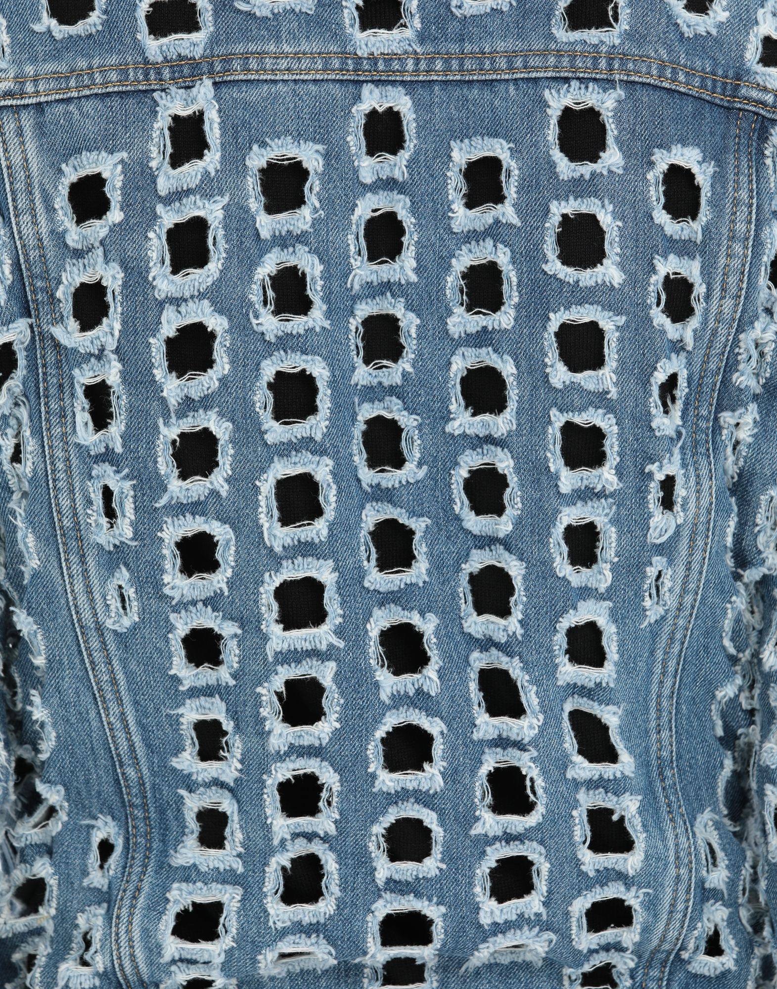 Punched holes denim jacket - 6