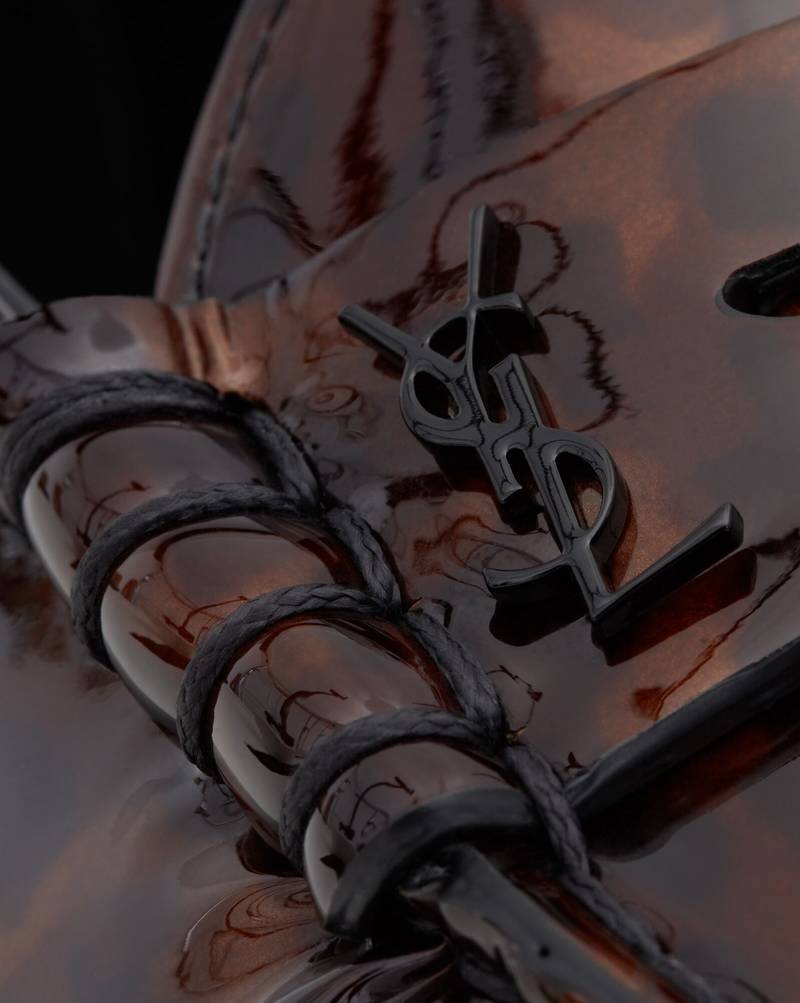 le loafer monogram penny slippers in tortoiseshell patent leather 5