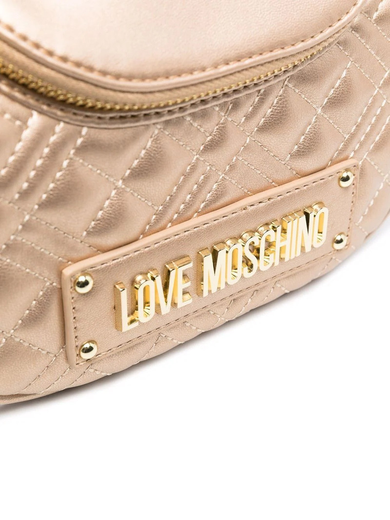 logo plaque quilted tote bag 5