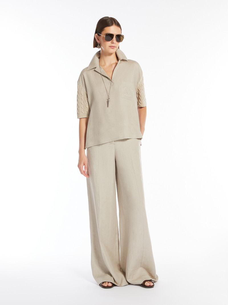Max Mara SEQUOIA Linen canvas trousers outlook