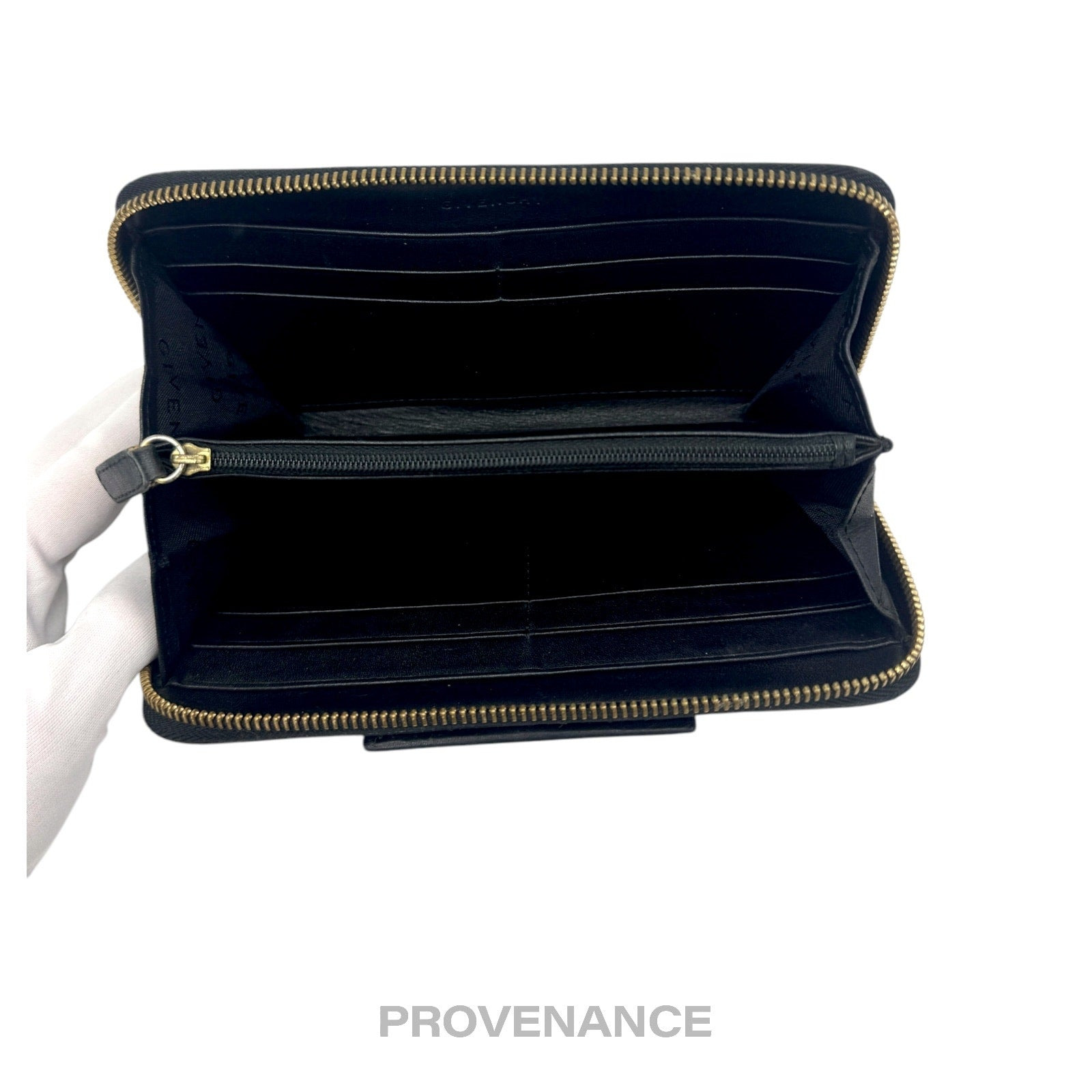 Givenchy Logo Zip Long Wallet - Black Grained Leather - 6
