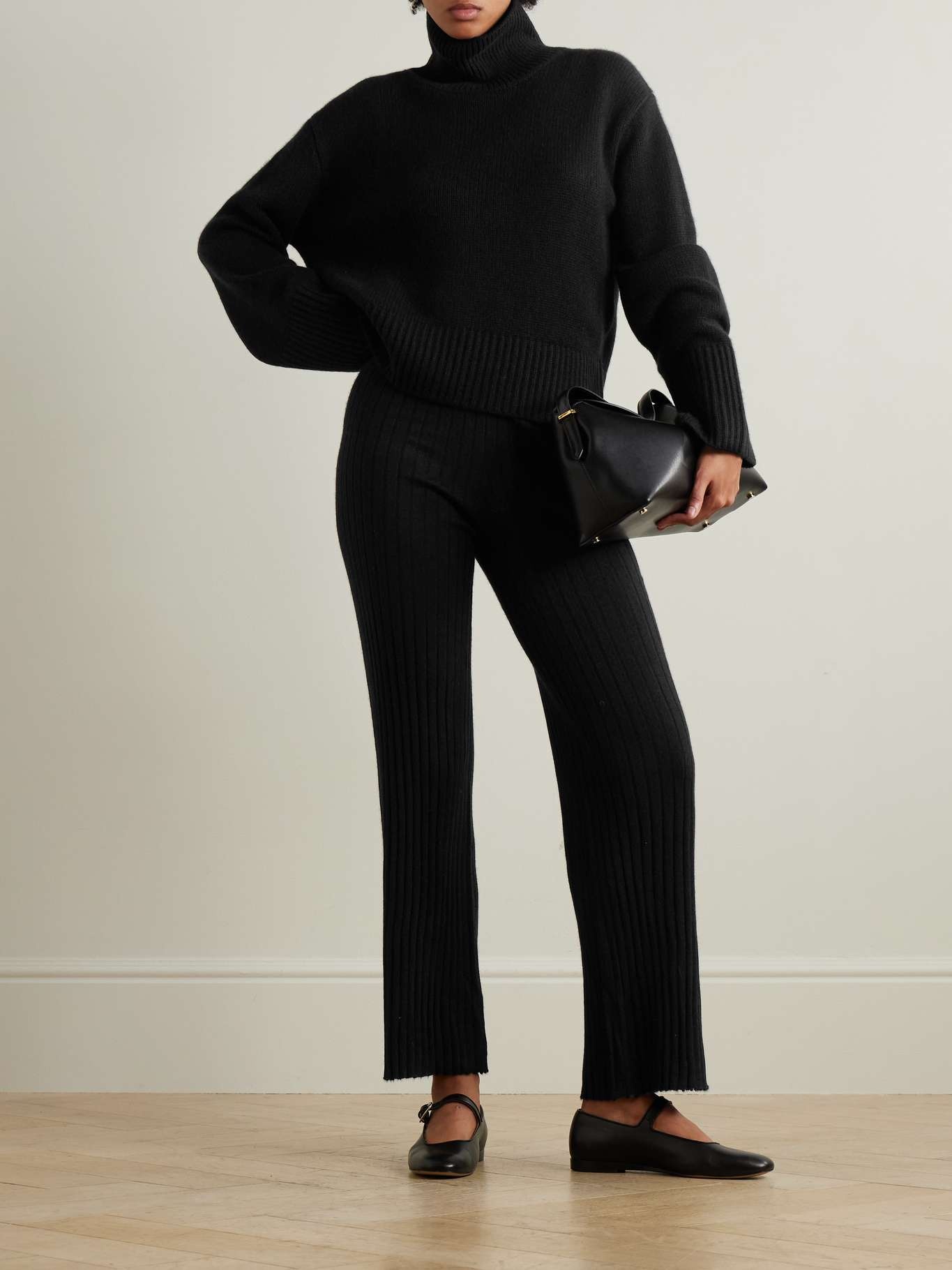 Fleur cashmere turtleneck sweater Black - 2