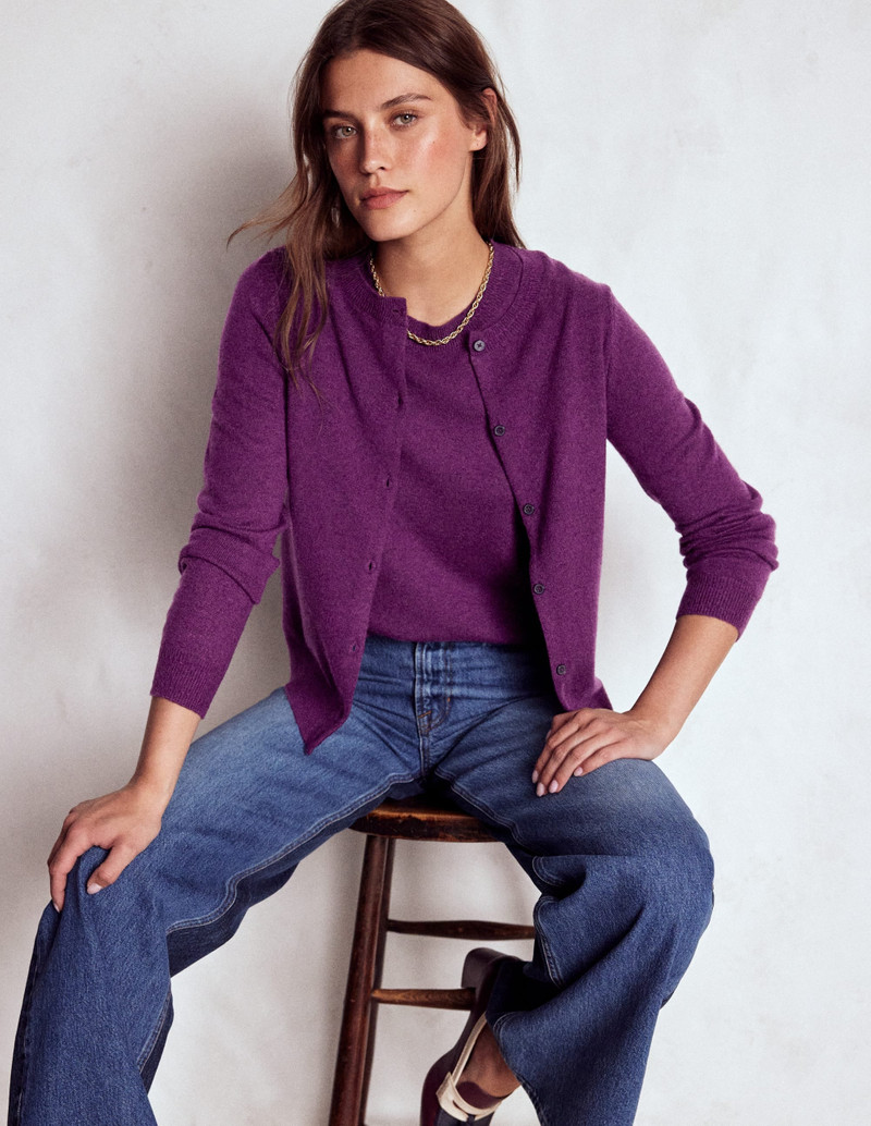Eva Cashmere Vest-Plum Melange 5