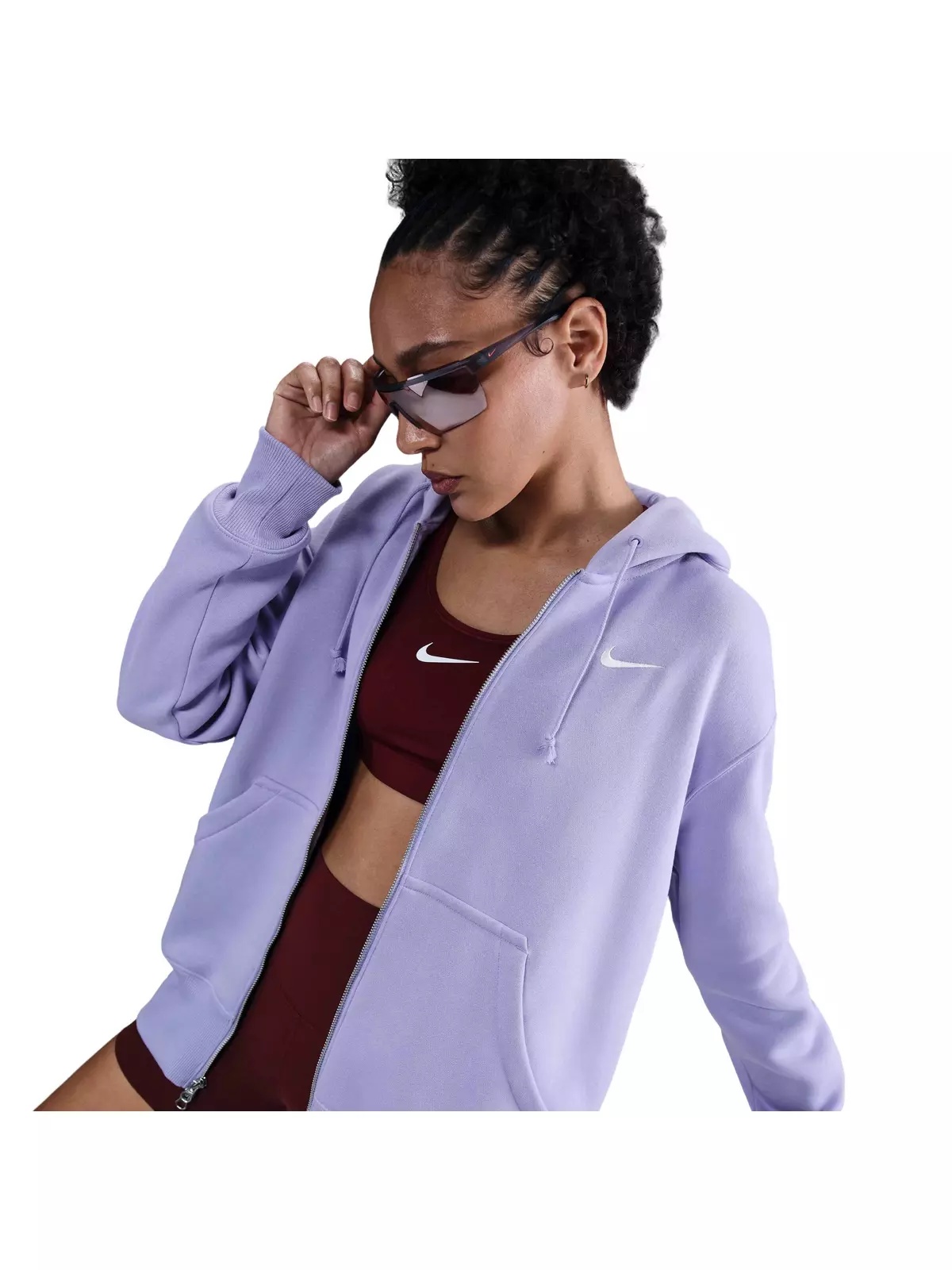 Women's Sportswear Phoenix Fleece Oversized Full-Zip Jacket -Purple - 3
