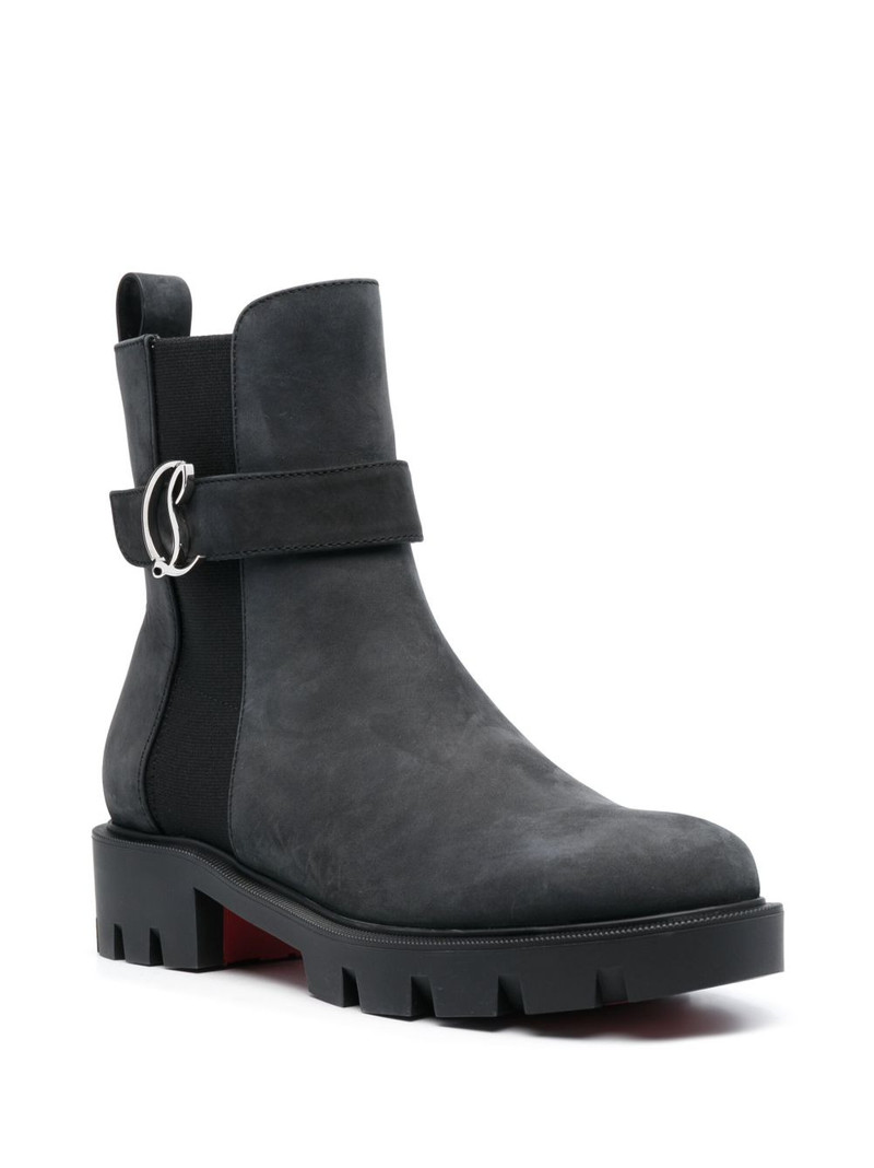 Christian Louboutin logo-plaque leather ankle boots outlook