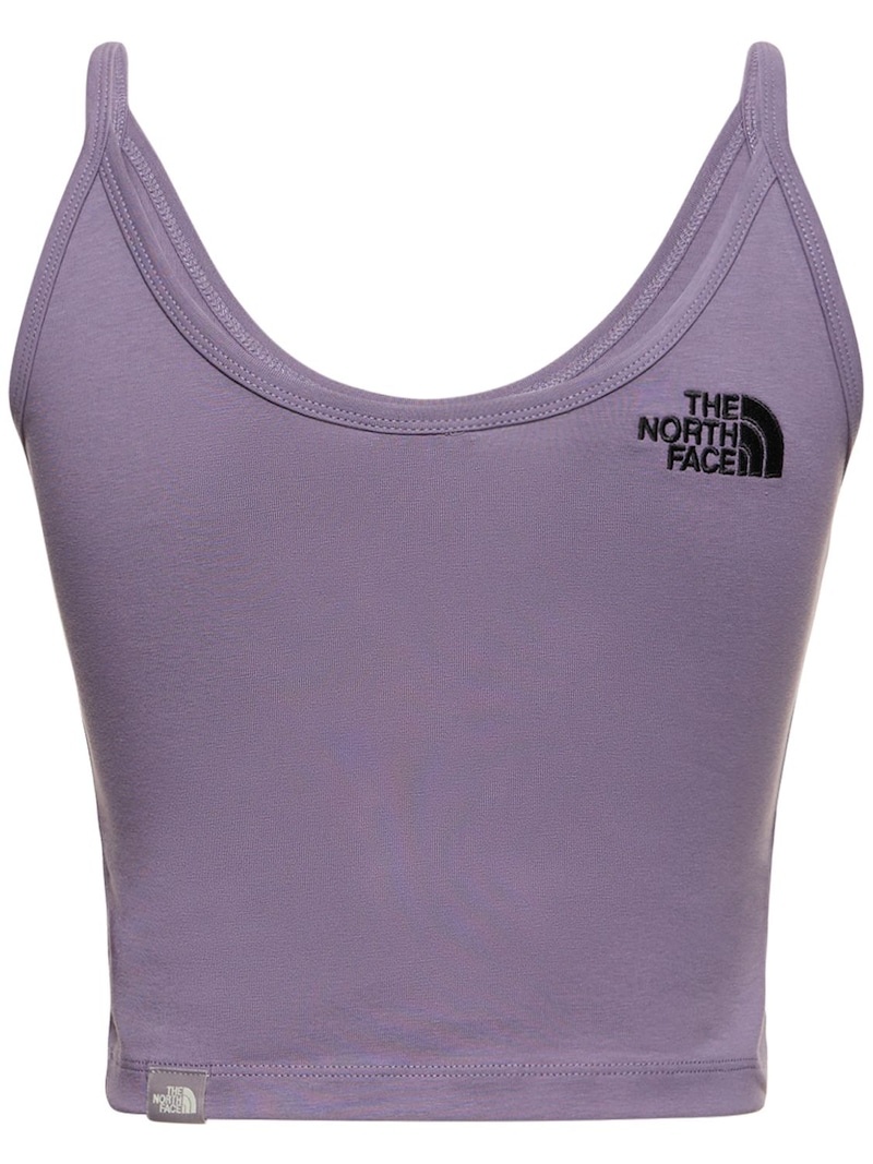 Cropped cotton blend tank top - 5