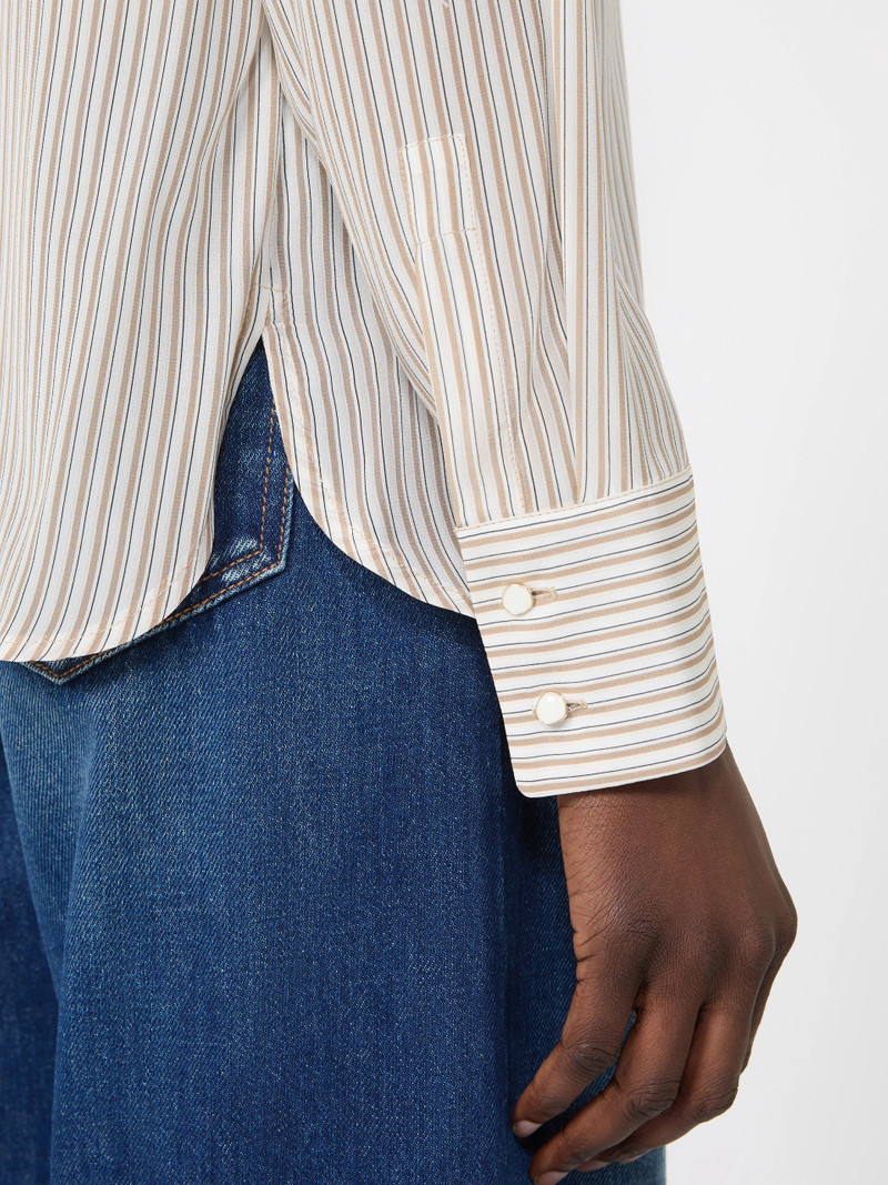 FLIRT Printed crepe de chine shirt - CAMEL 5