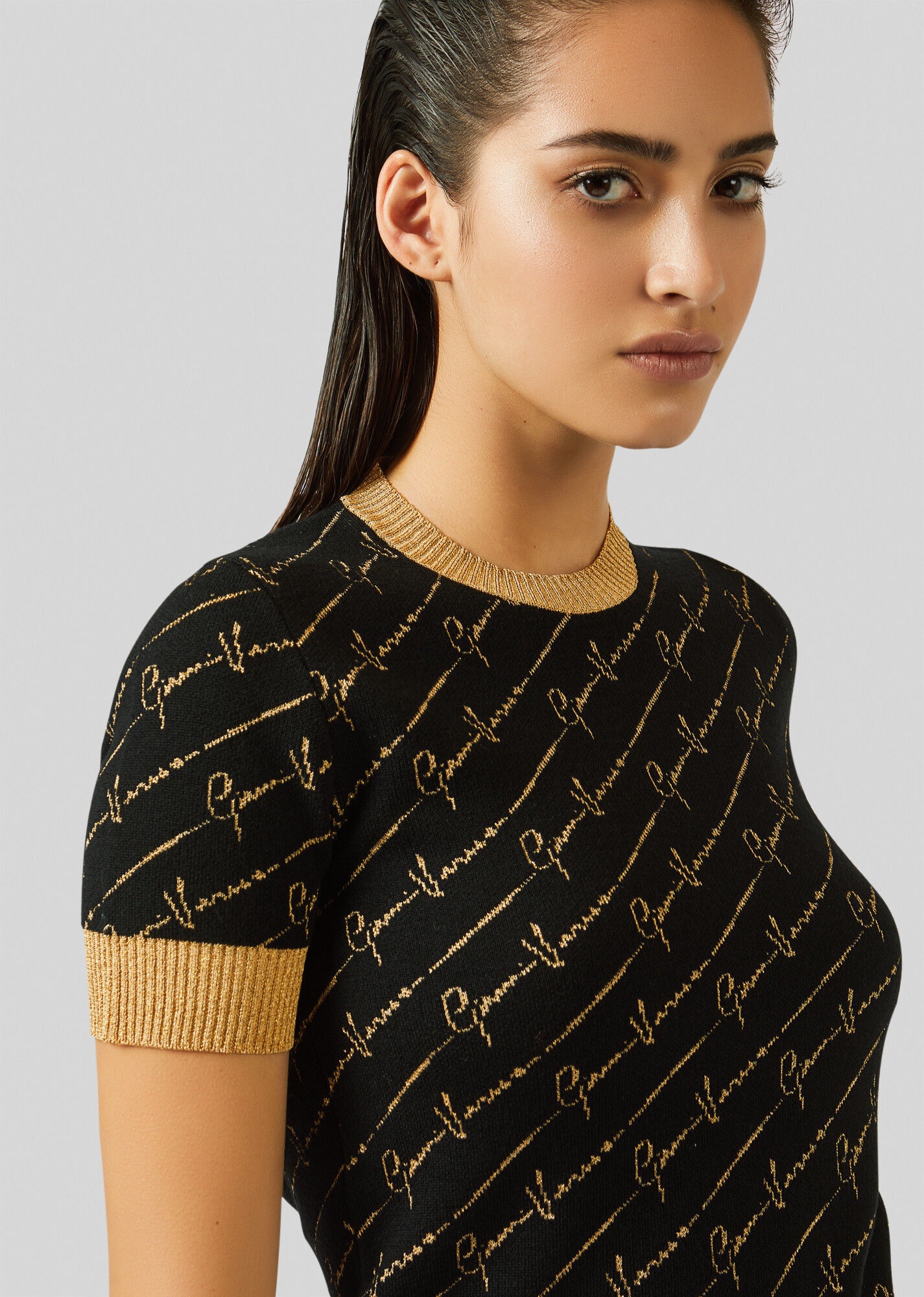 GV Signature Jacquard Lamé Sweater - 5