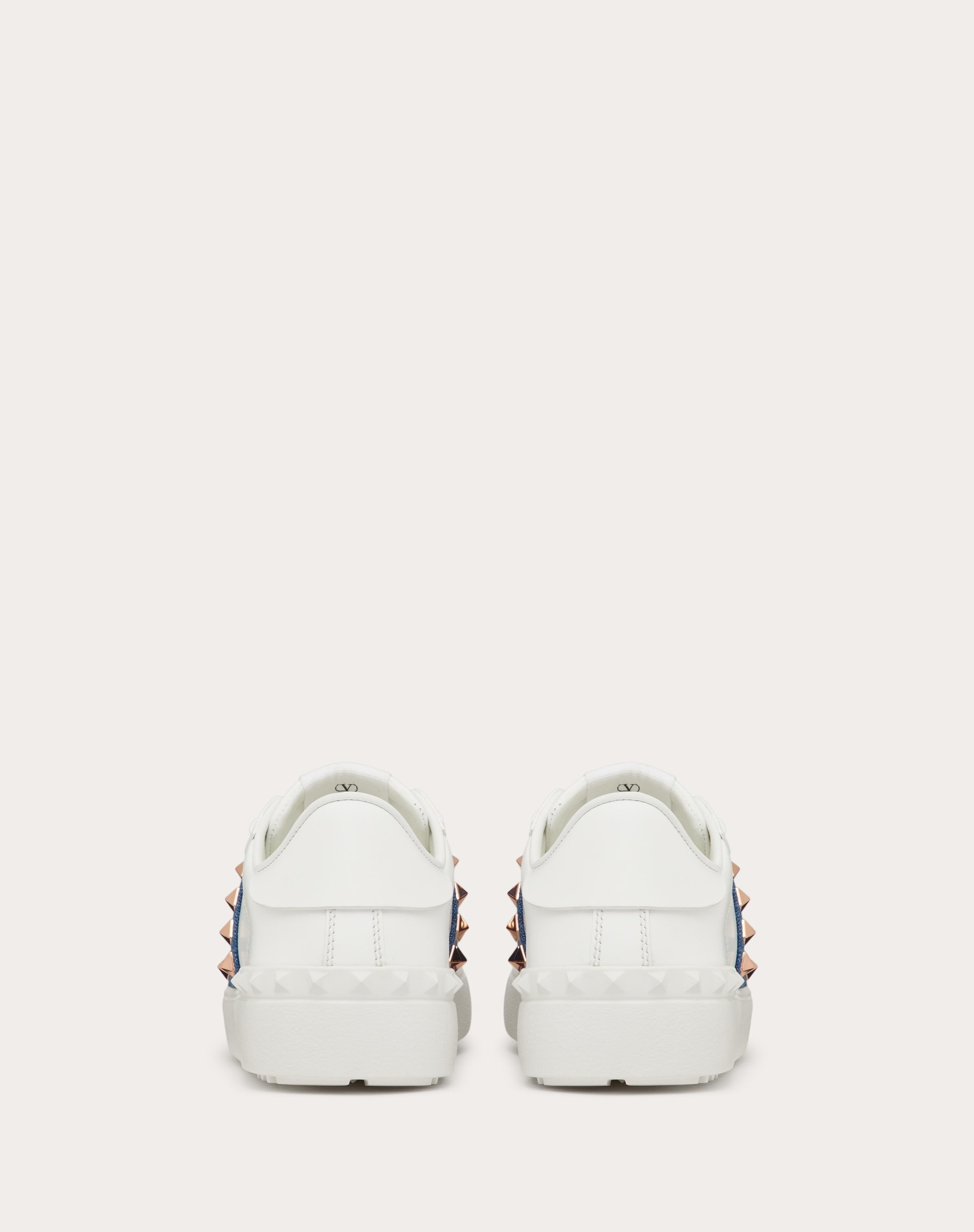 ROCKSTUD UNTITLED SNEAKER IN CALFSKIN WITH DENIM BAND - 3