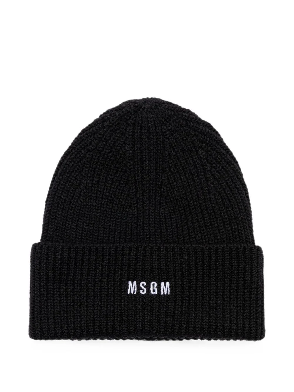 logo-embroidered ribbed-knit beanie hat - 1