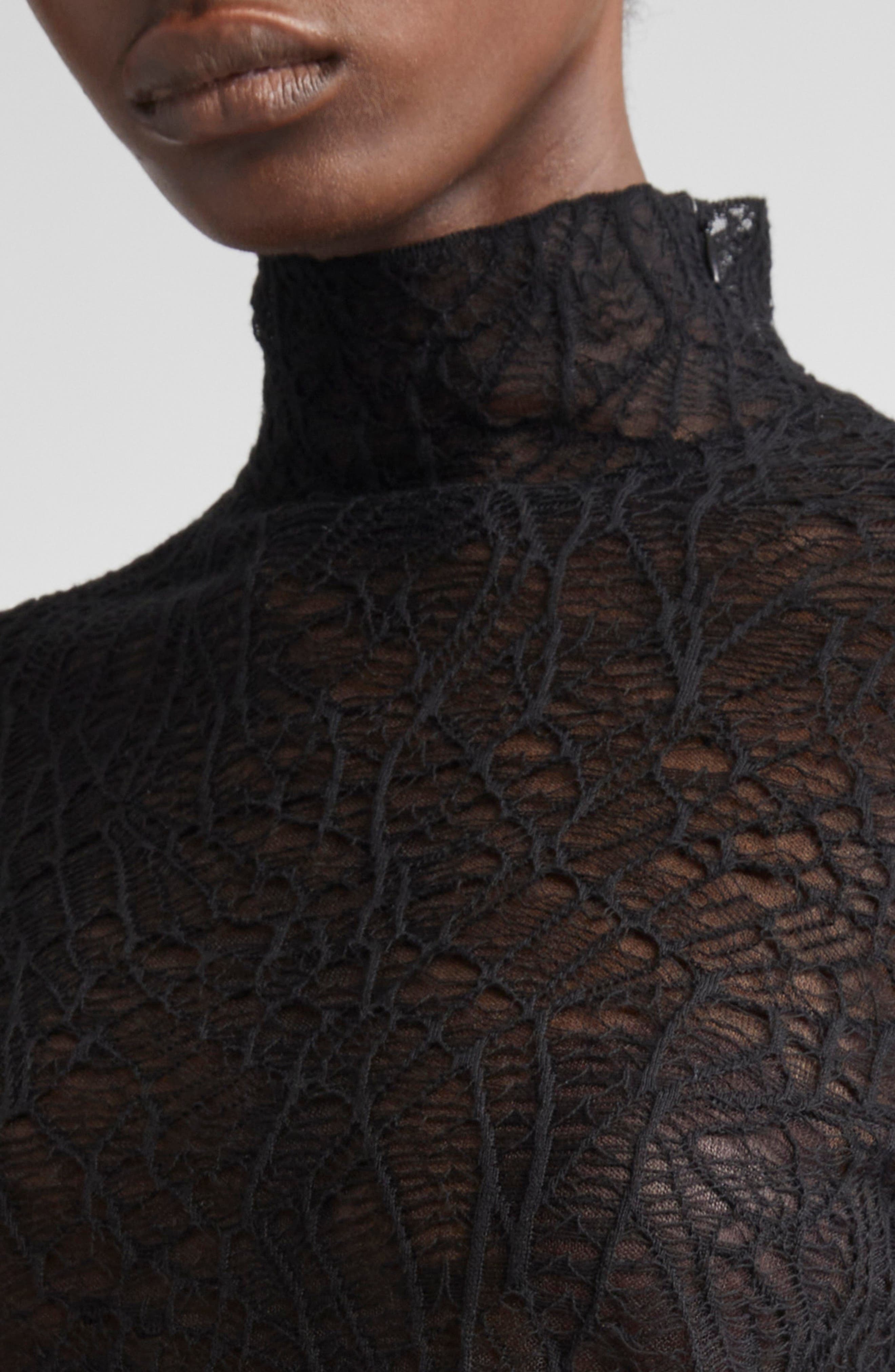 McQueen Cobweb Lace Top in Black at Nordstrom - 5