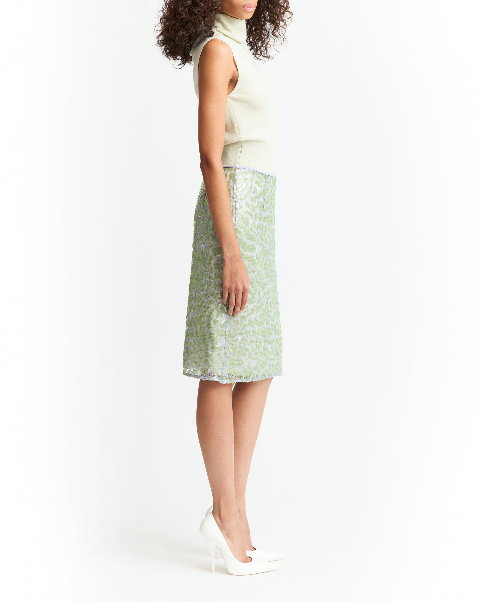 ELICE MIDI SKIRT IN LACE SEQUIN - 3