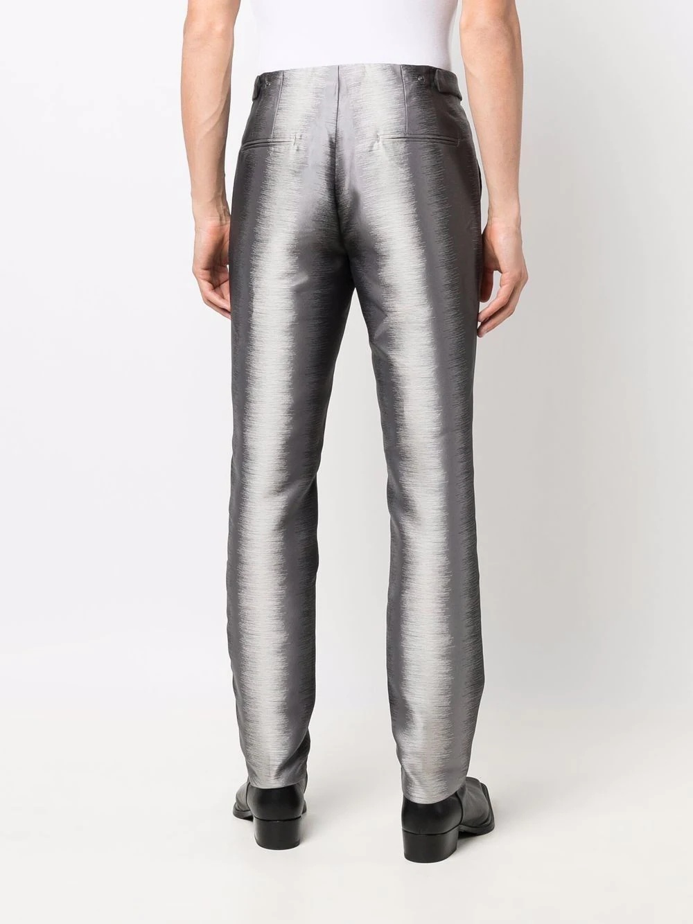 metallic-effect fitted trousers - 4