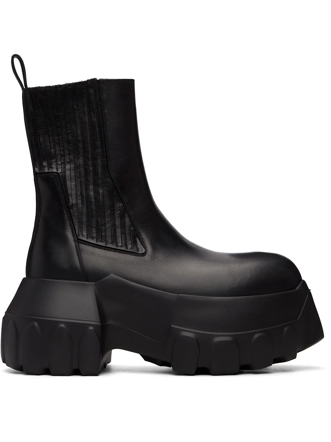 Black Temple Beatle Mega Tractor Chelsea Boots - 1