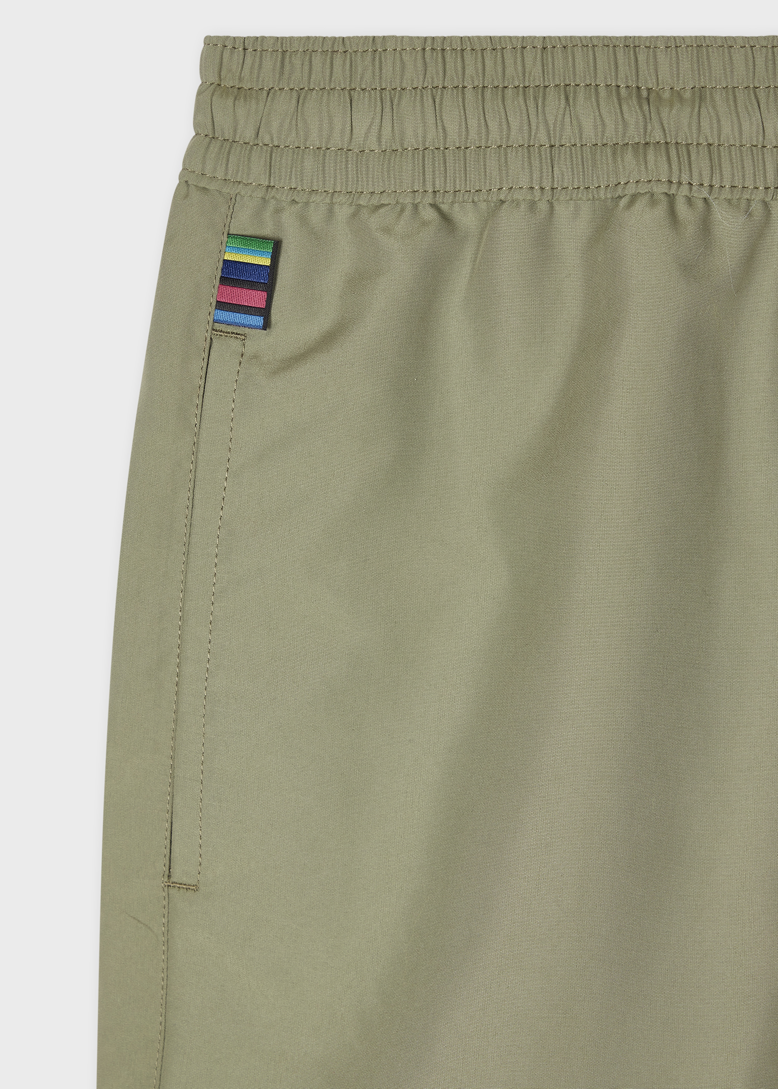 Washed Khaki Zebra Logo Swim Shorts - 3