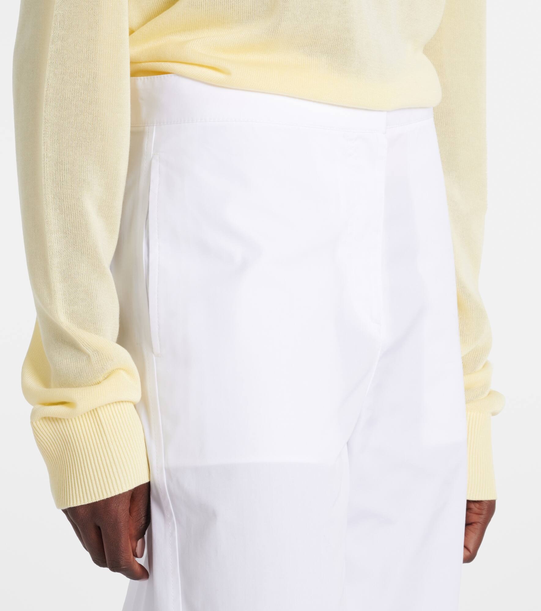 Twisted Seam cotton poplin wide-leg pants - 4