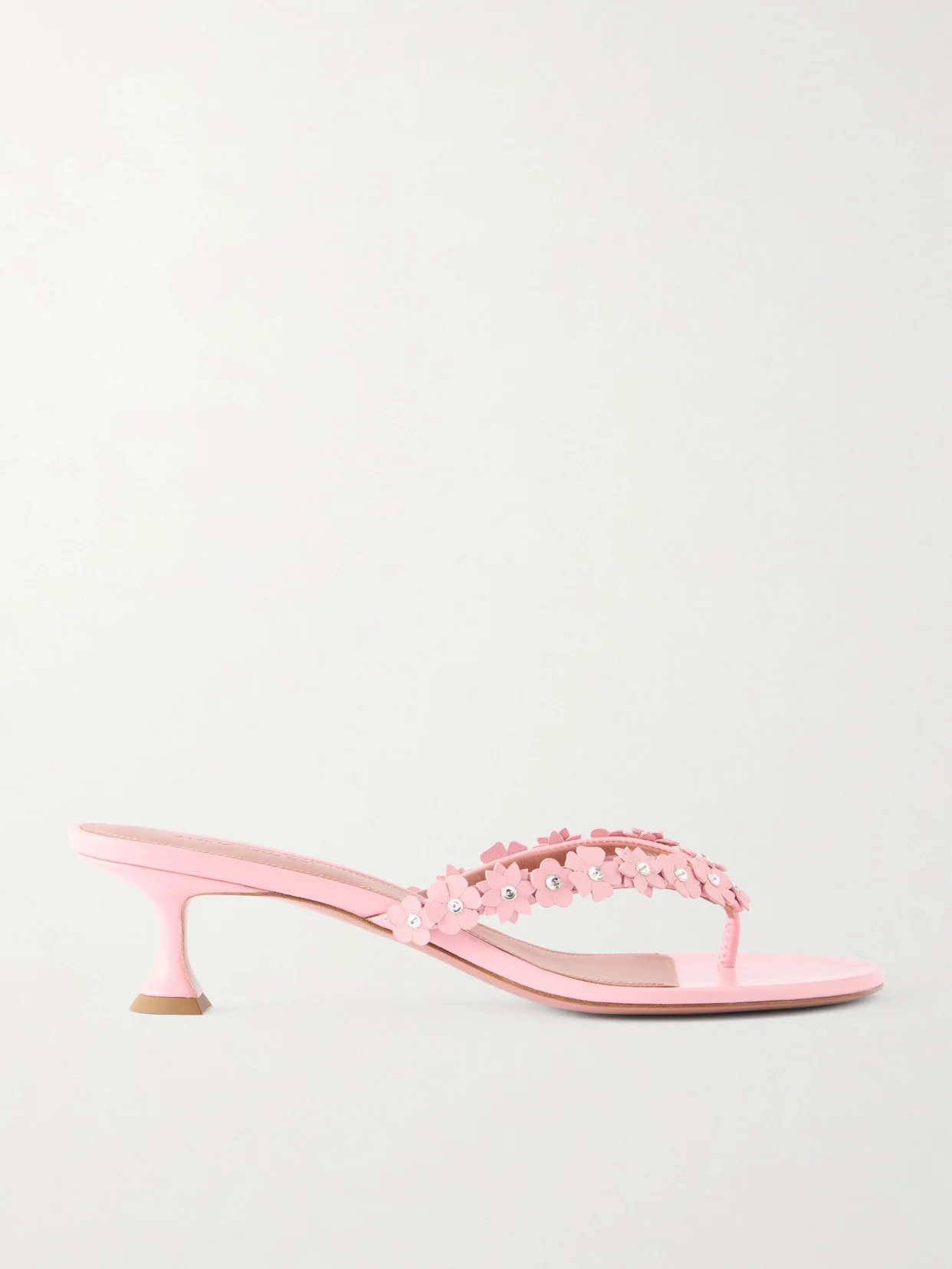 Janis 45 Crystal-embellished Leather Thong Sandals - 1
