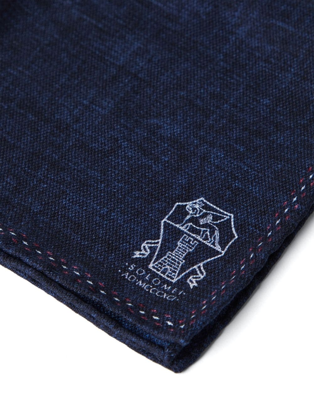 logo-print silk pocket square - 3