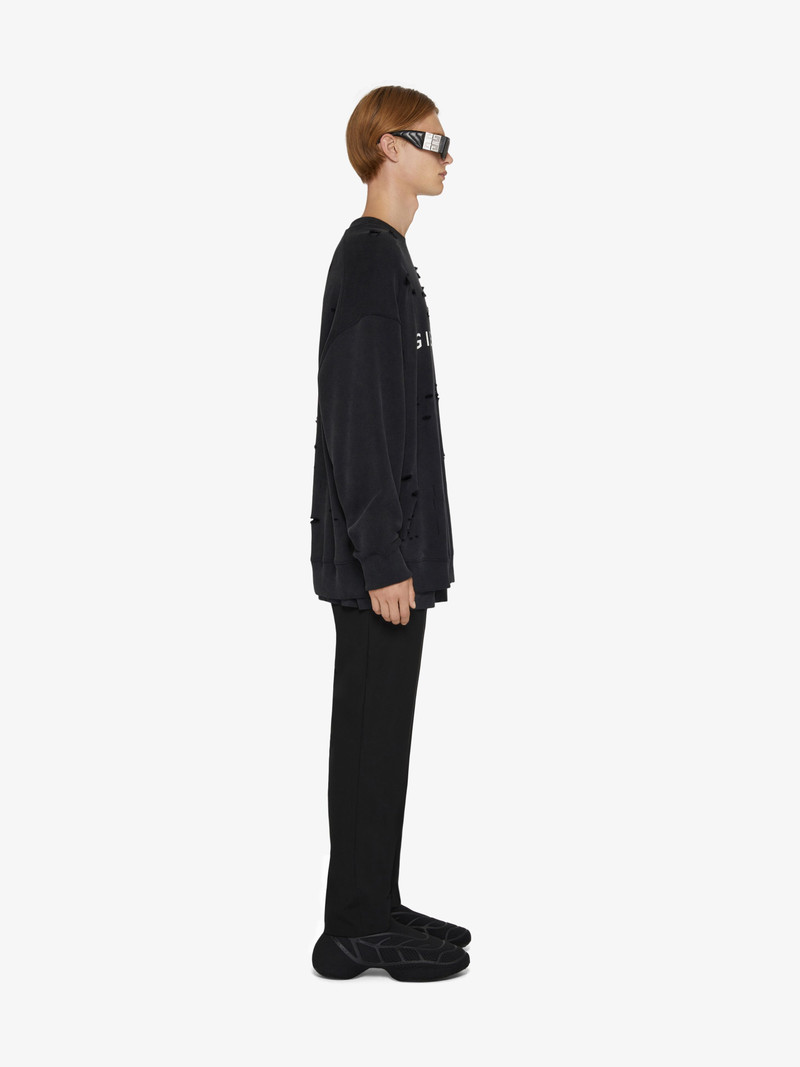 GIVENCHY ARCHETYPE SWEATSHIRT WITH DESTROYED EFFECT 3