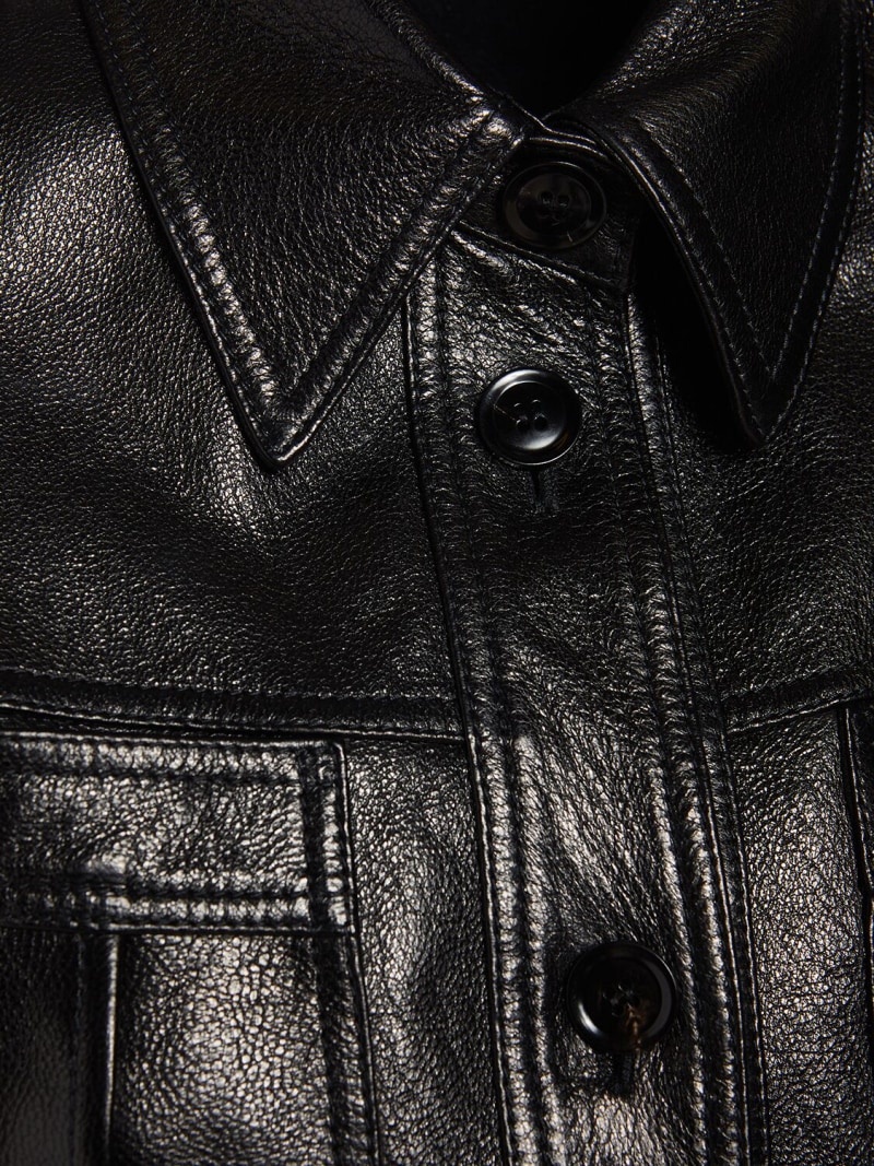 Grained leather jacket - 3