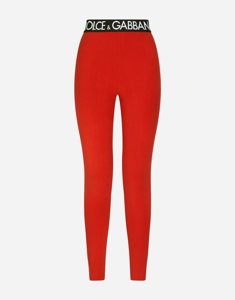Jersey leggings with branded elastic 3