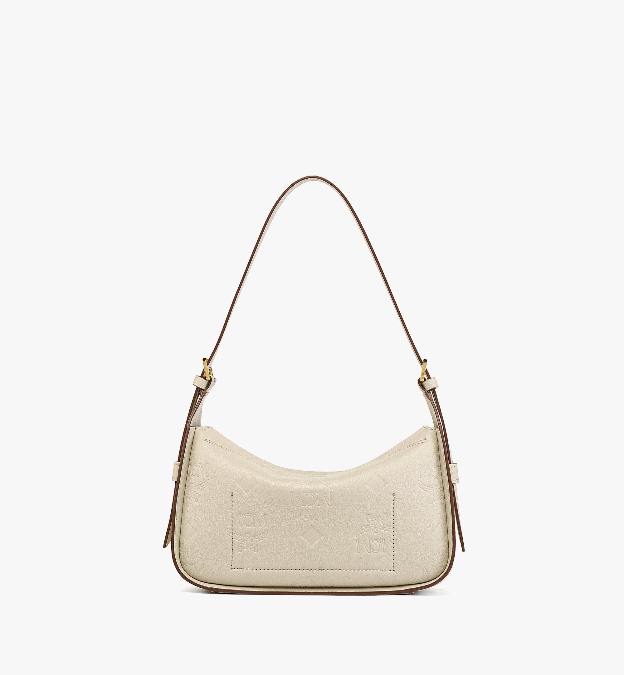 MCM Aren Crossbody Pouch In Monogram Leather in Natural