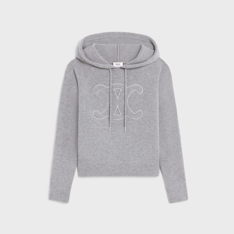 triomphe hoodie in sporty wool and cashmere 1