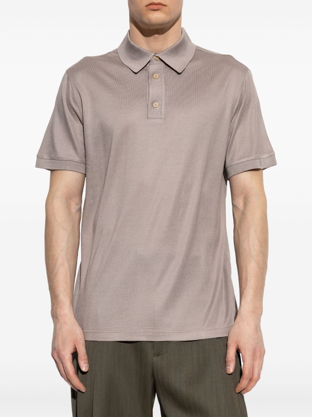 silk polo shirt - 3