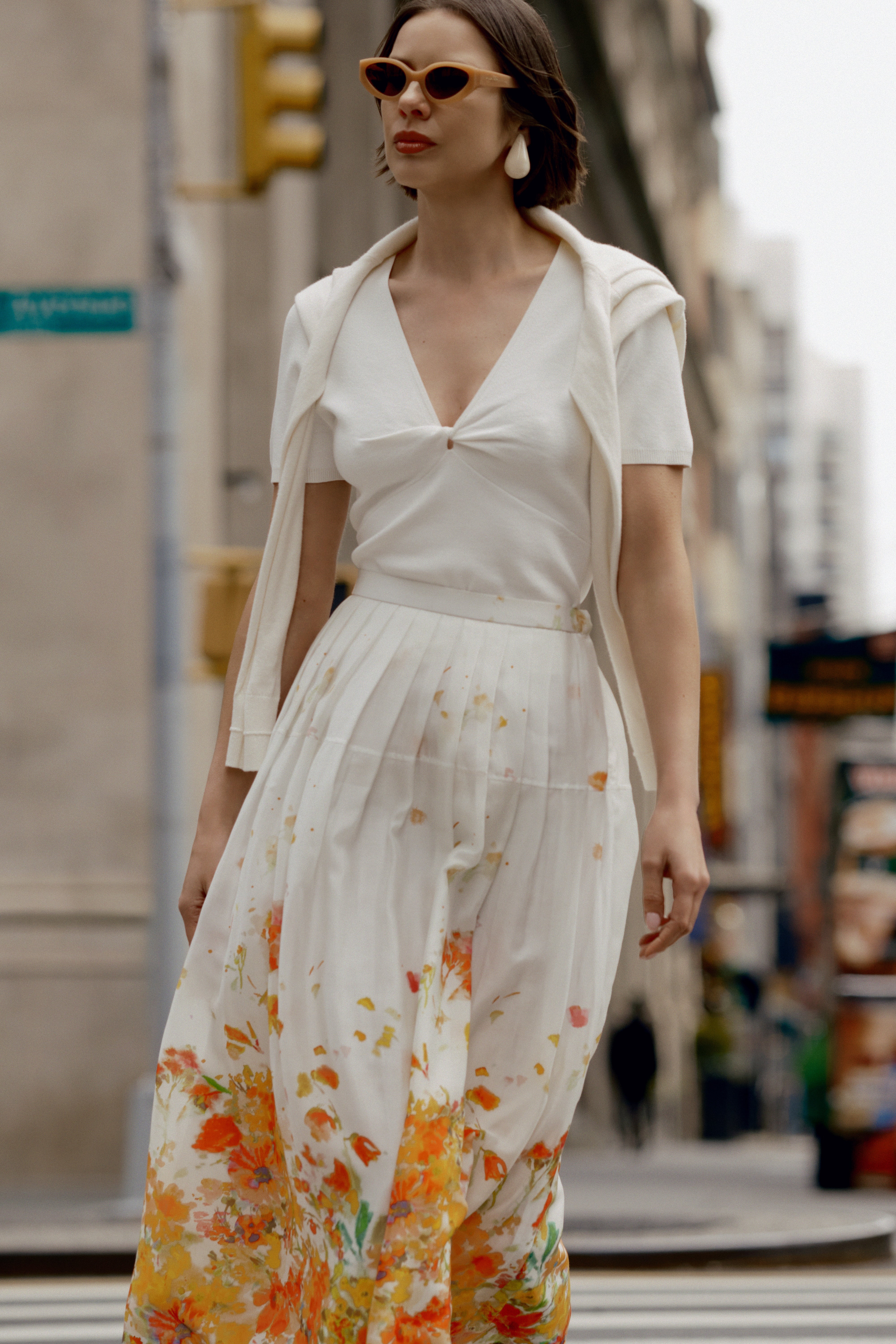 ALEXIA ORGANZA PLEATED MAXI SKIRT - 2