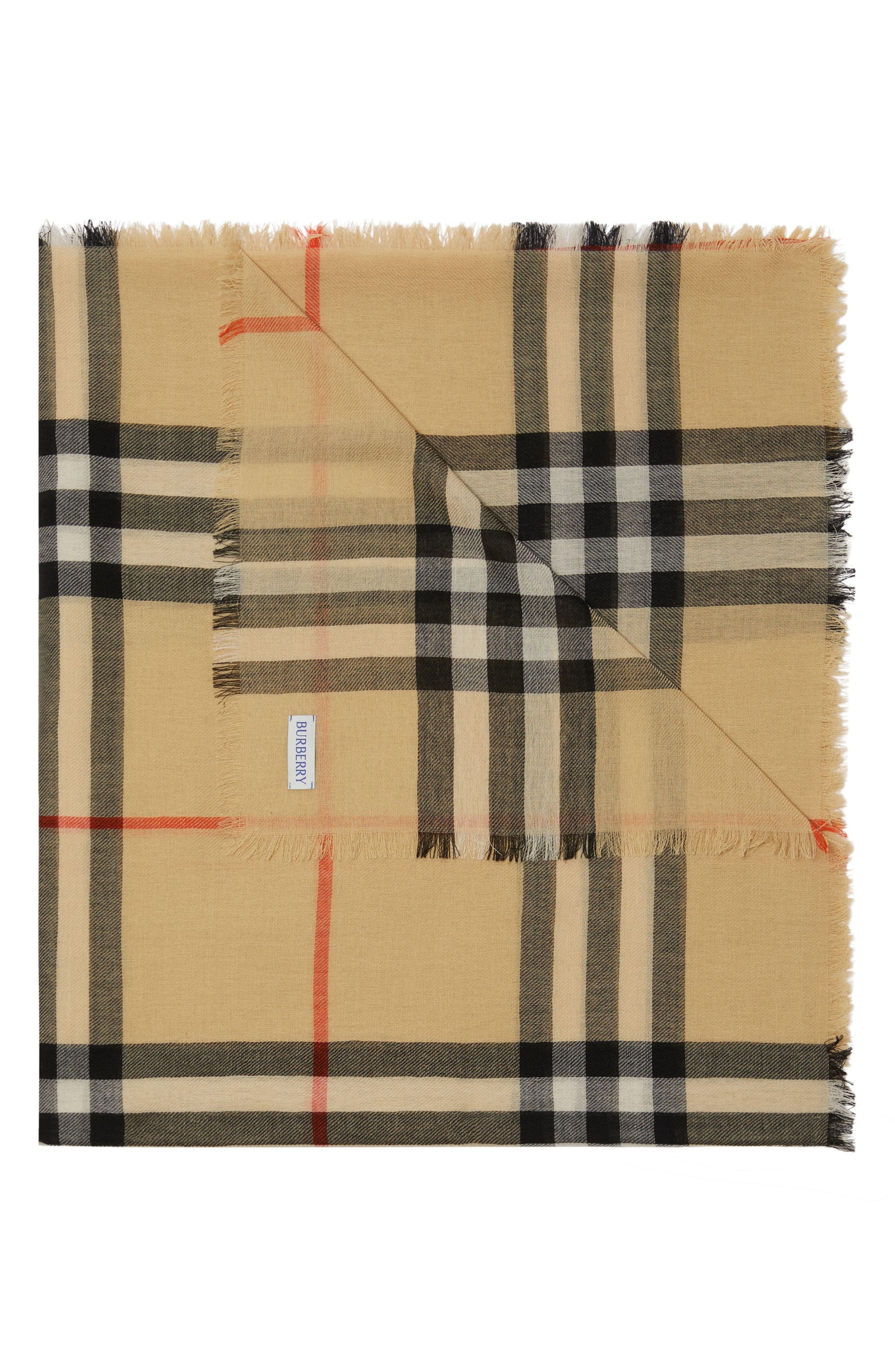 burberry Check Wool Scarf in Archive Beige at Nordstrom - 7