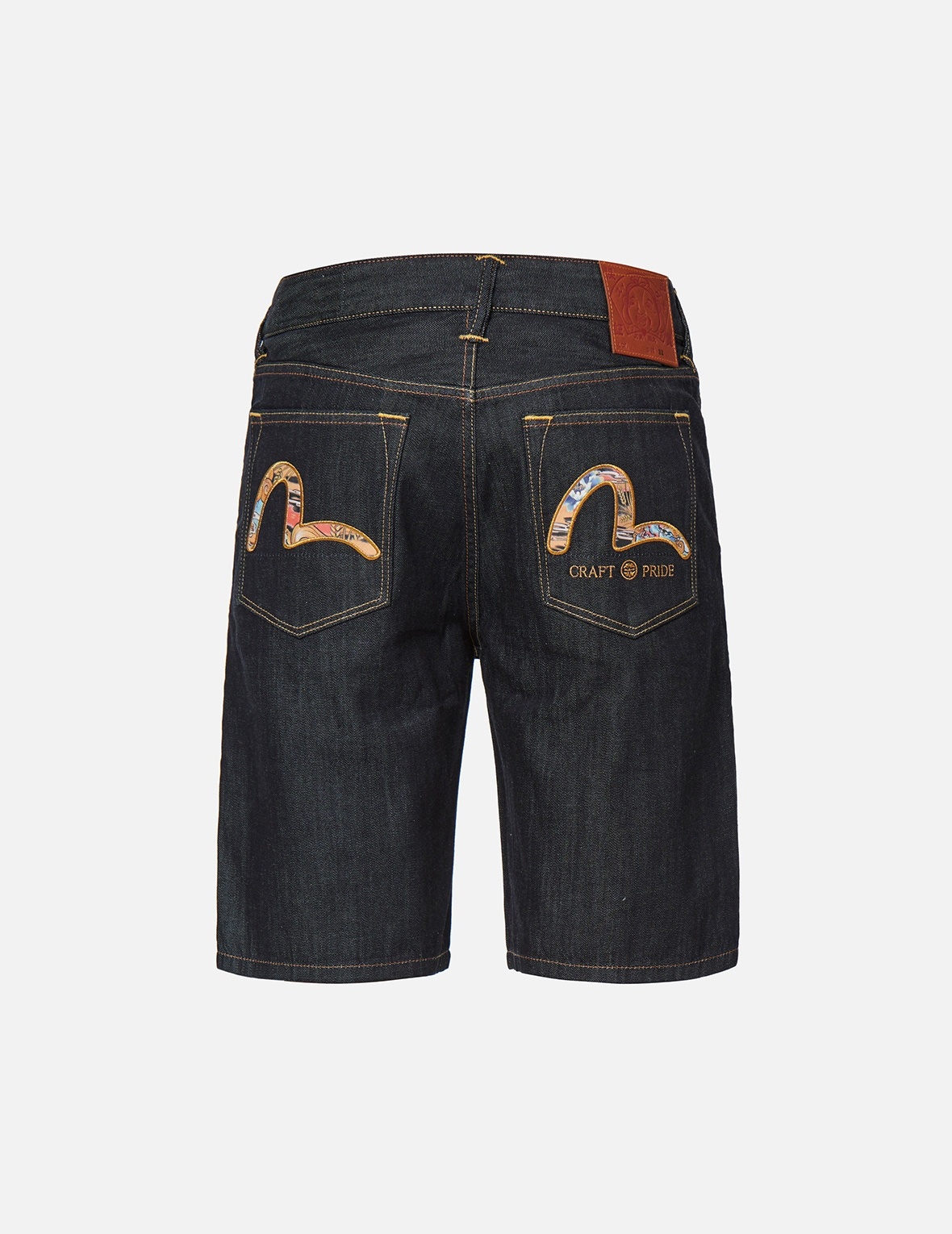 KOMAINU-PATTERN SEAGULL DENIM SHORTS - 2
