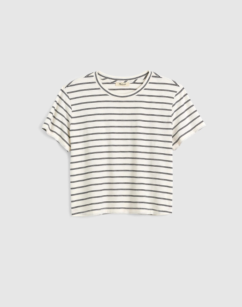 The Easy Crop Crewneck Tee in Soft Slub 1