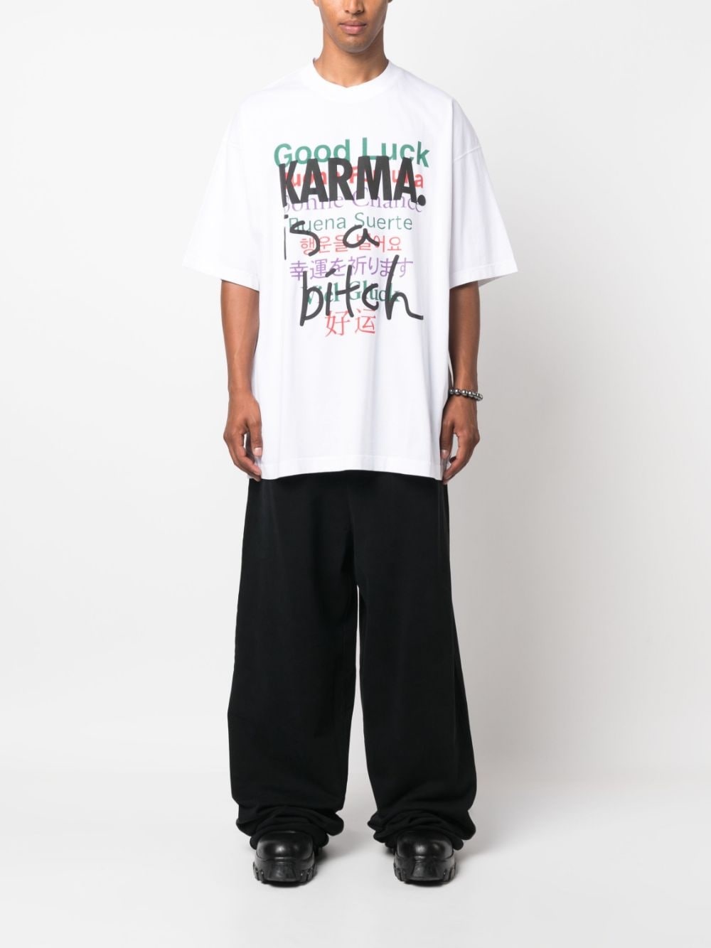 wide-leg cotton trousers - 3