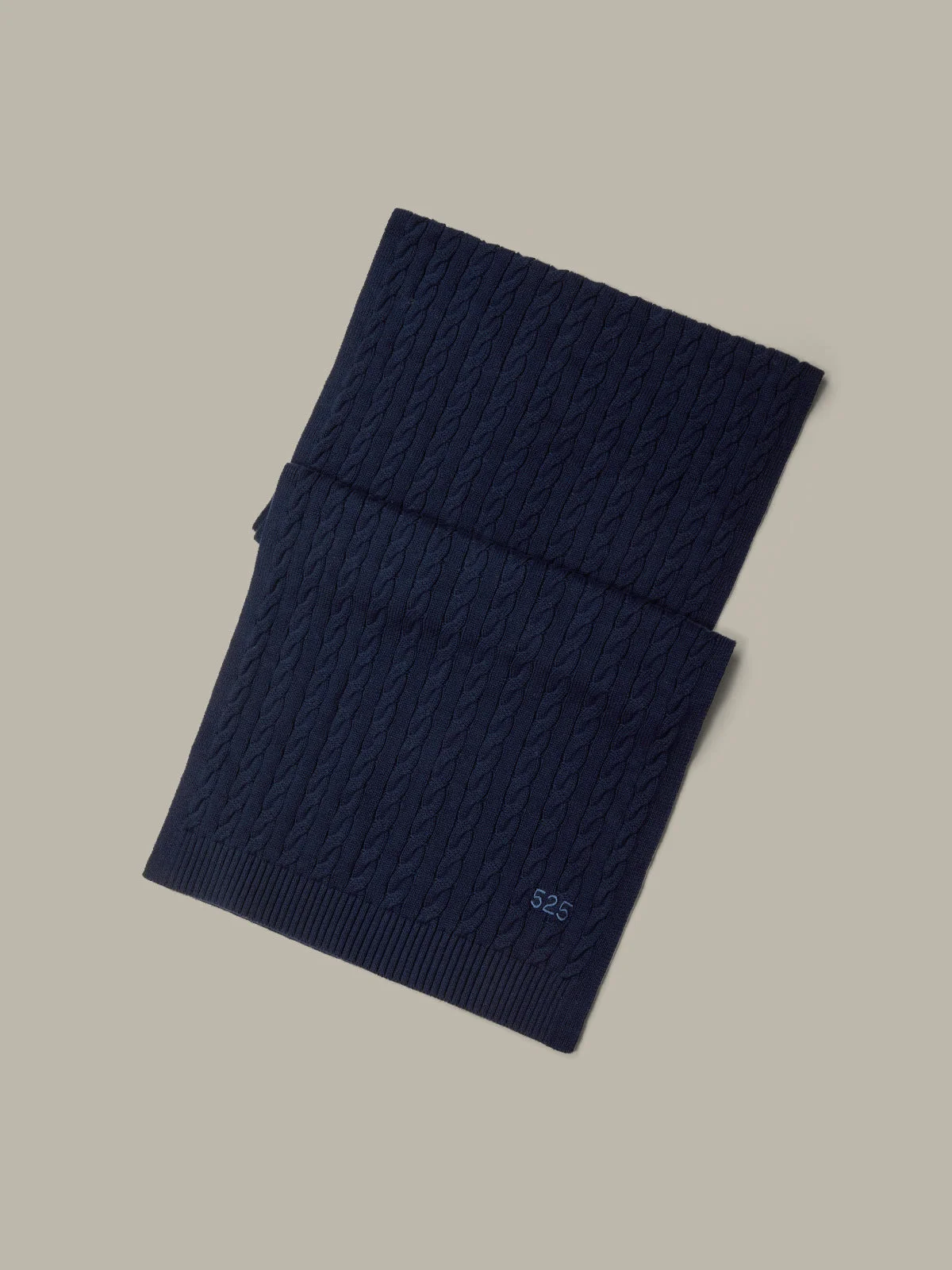 Porter: Embroidered Cable Knit Cotton Scarf - 1