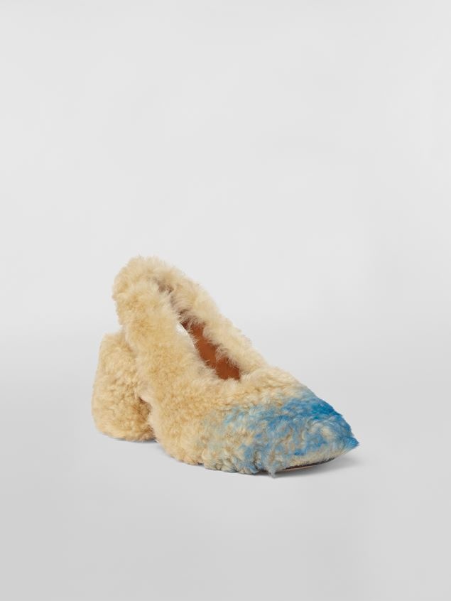 SHEEPSKIN PUMP WITH SQUARE COLOURFUL SPRAY CAPTOE - 2