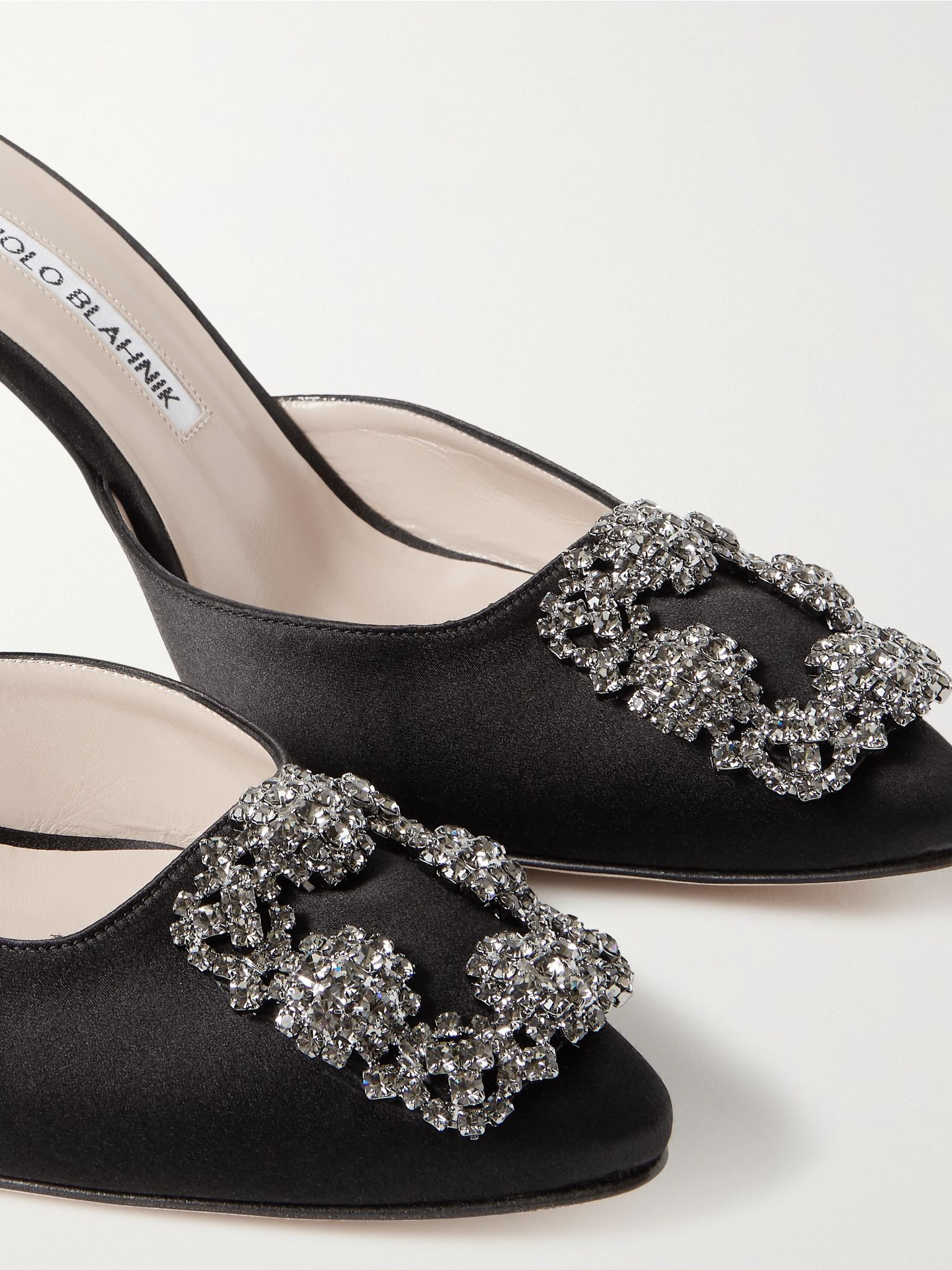 Hangisimu 70 embellished satin mules Black - 4