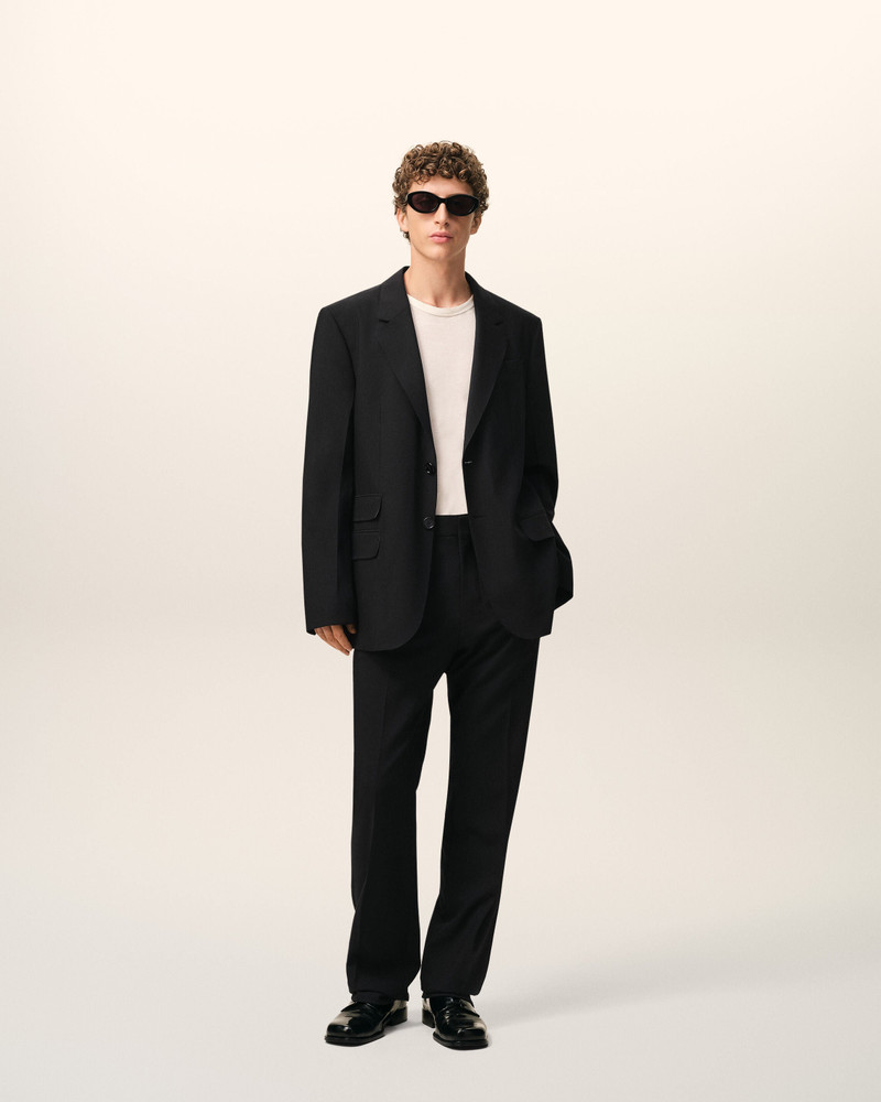 AMI Paris BLACK WOOL STRAIGHT TROUSERS outlook