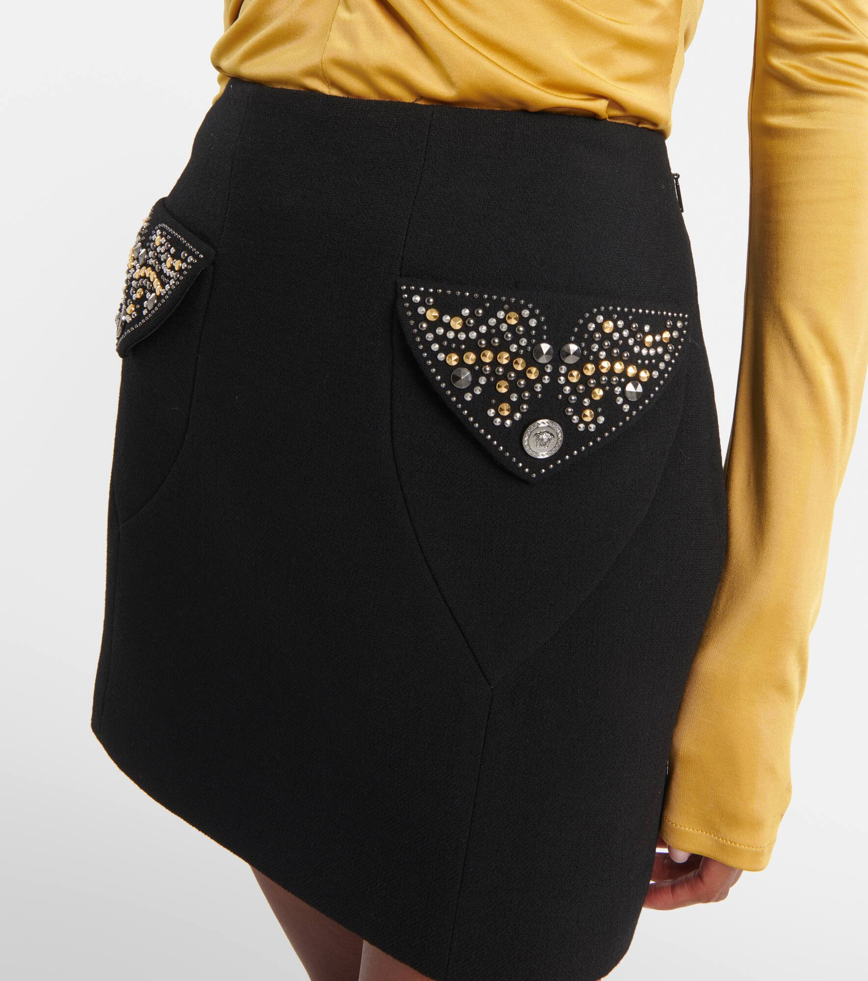Virgin wool crêpe miniskirt - 4