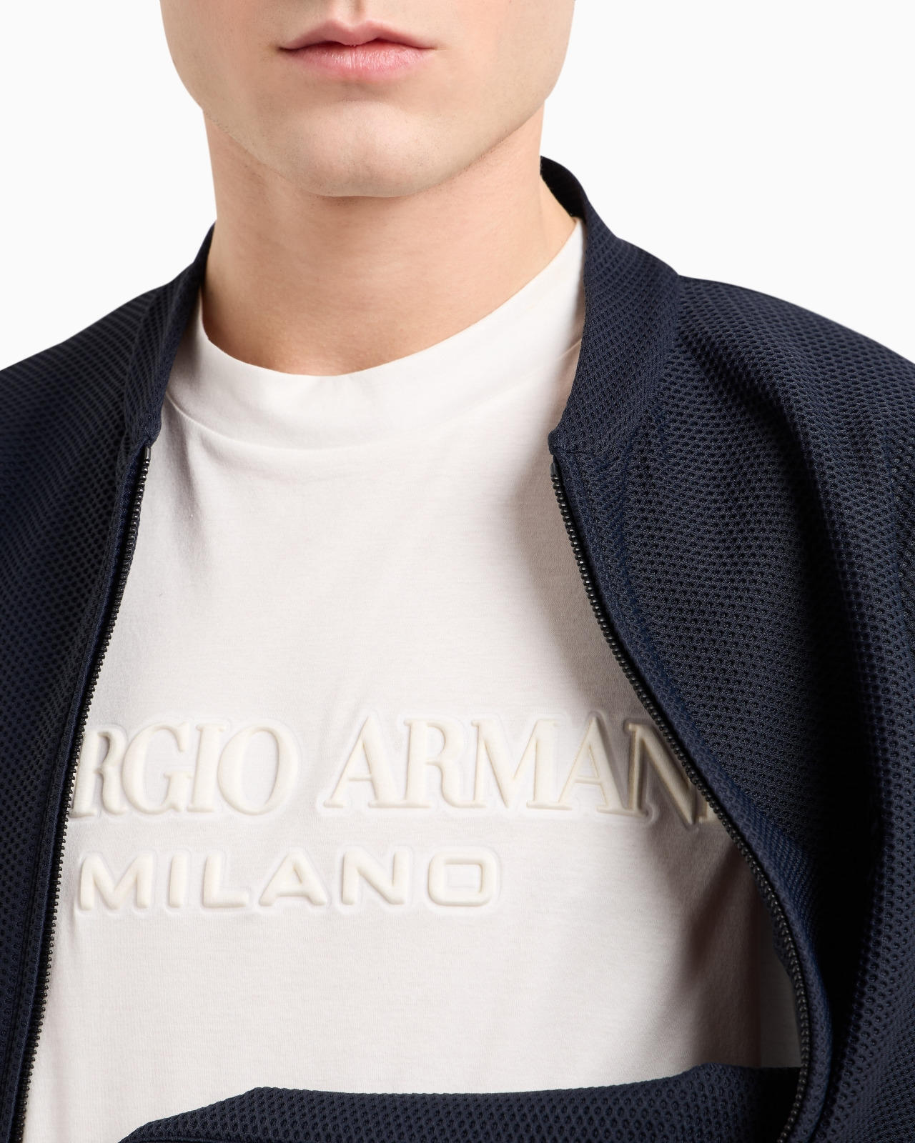 DENIM COLLECTION COTTON T-SHIRT WITH EMBOSSED LOGO - 5