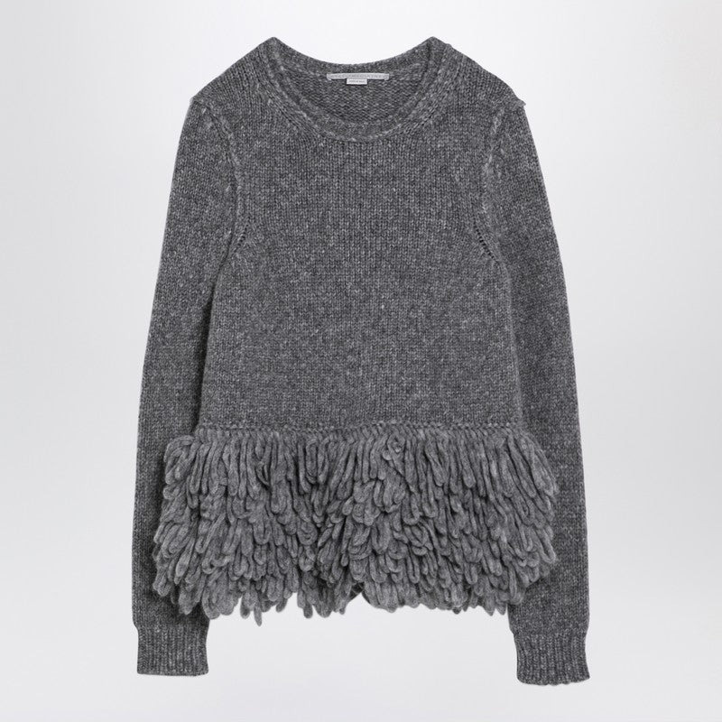 Stella McCartney Grey wool sweater with feather insert - 1