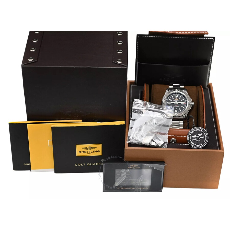 Pre-owned Breitling Colt Quartz Chronometer Black Dial Ladies Watch A74388 - 4