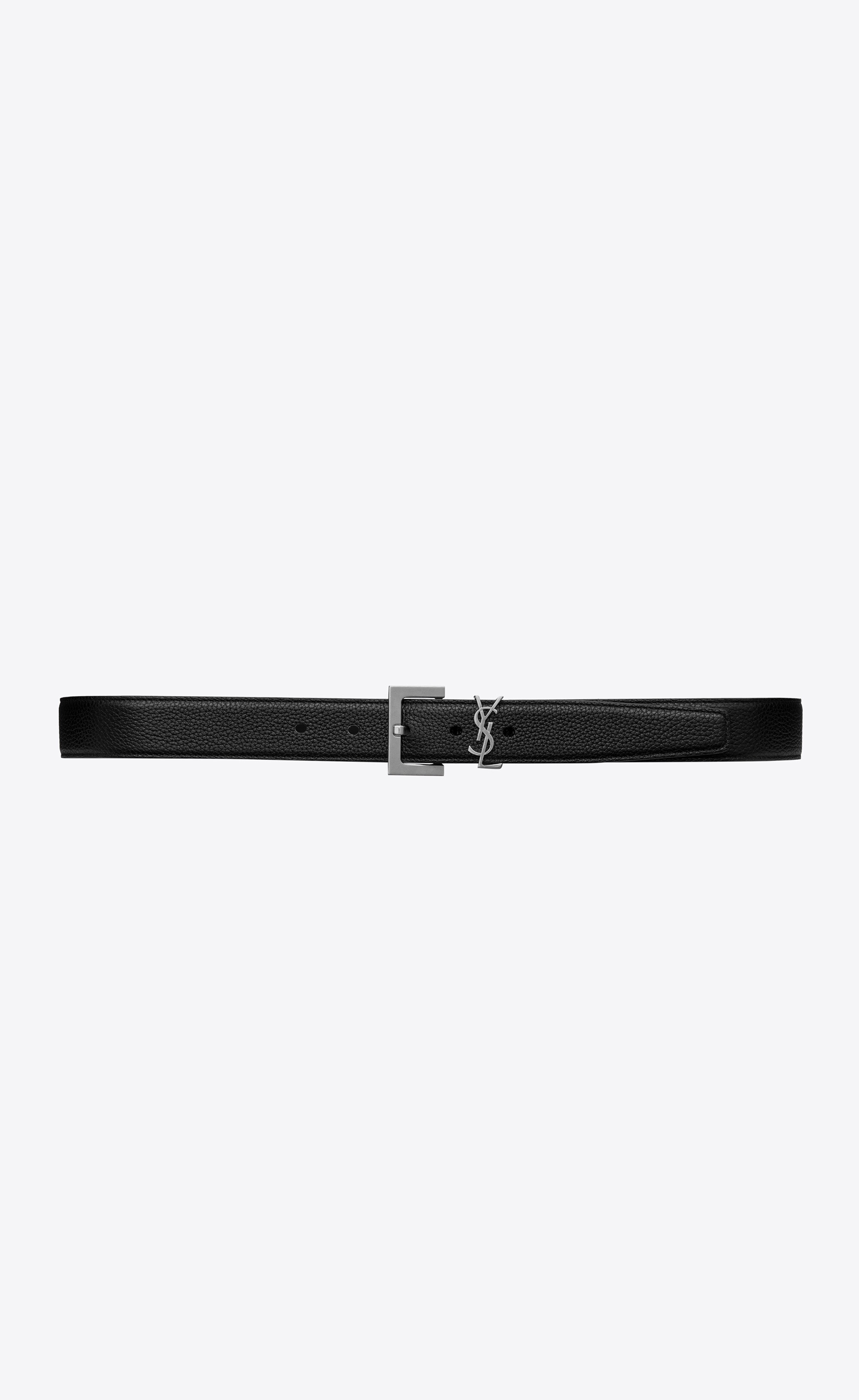 monogram belt in grained leather - 1