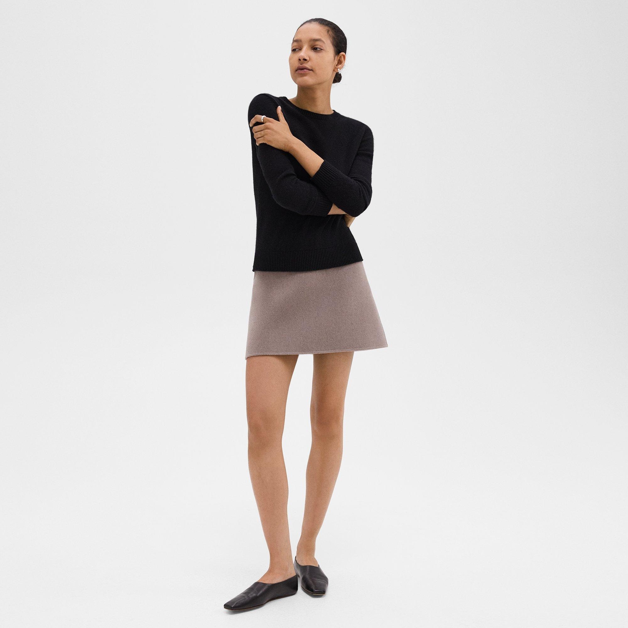 High-Waist Mini Skirt in Double-Face Wool-Cashmere - 2