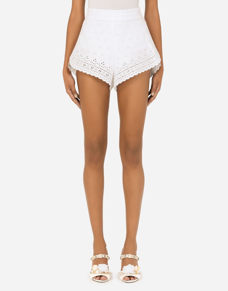 Embroidered linen shorts - 2